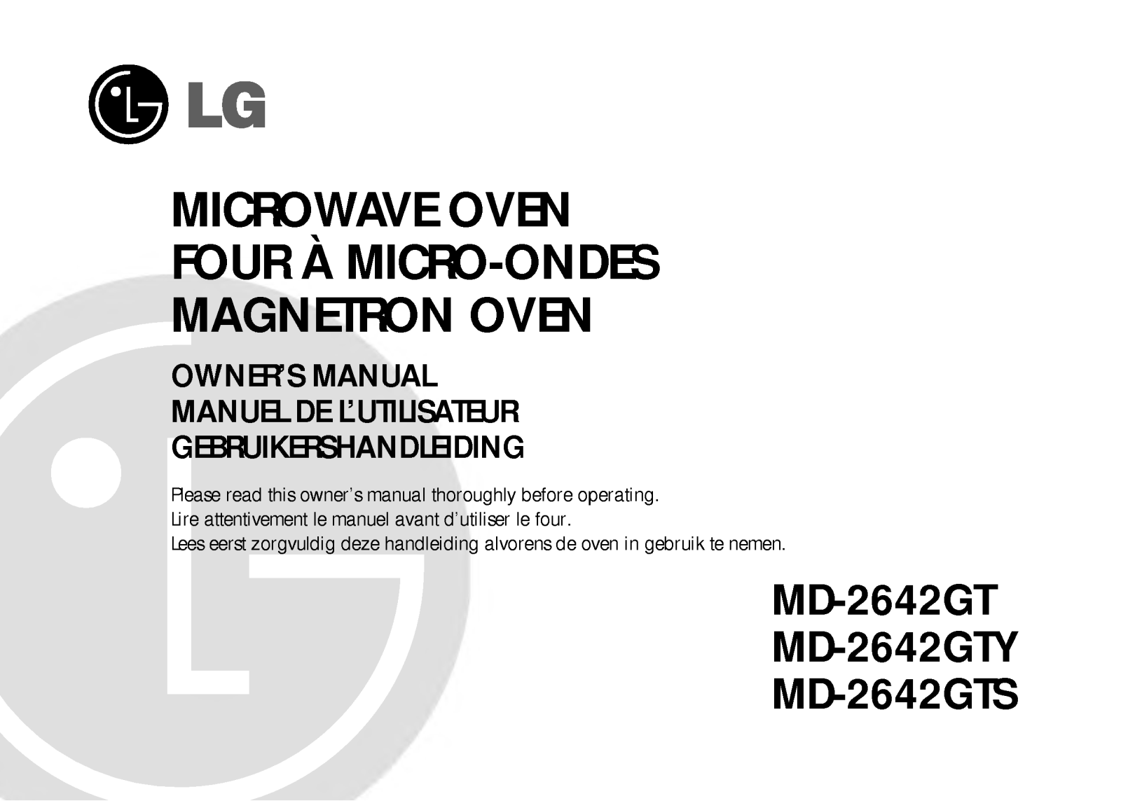 Lg MD-2642GT, MD-2642GTY, MD-2642GTS user Manual