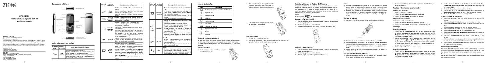 ZTE C-S180 Manual de Usuario