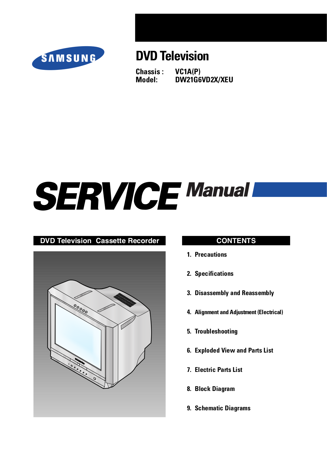 Samsung DW21G6VD2X, DW21G6VD2X-XEU Service Manual