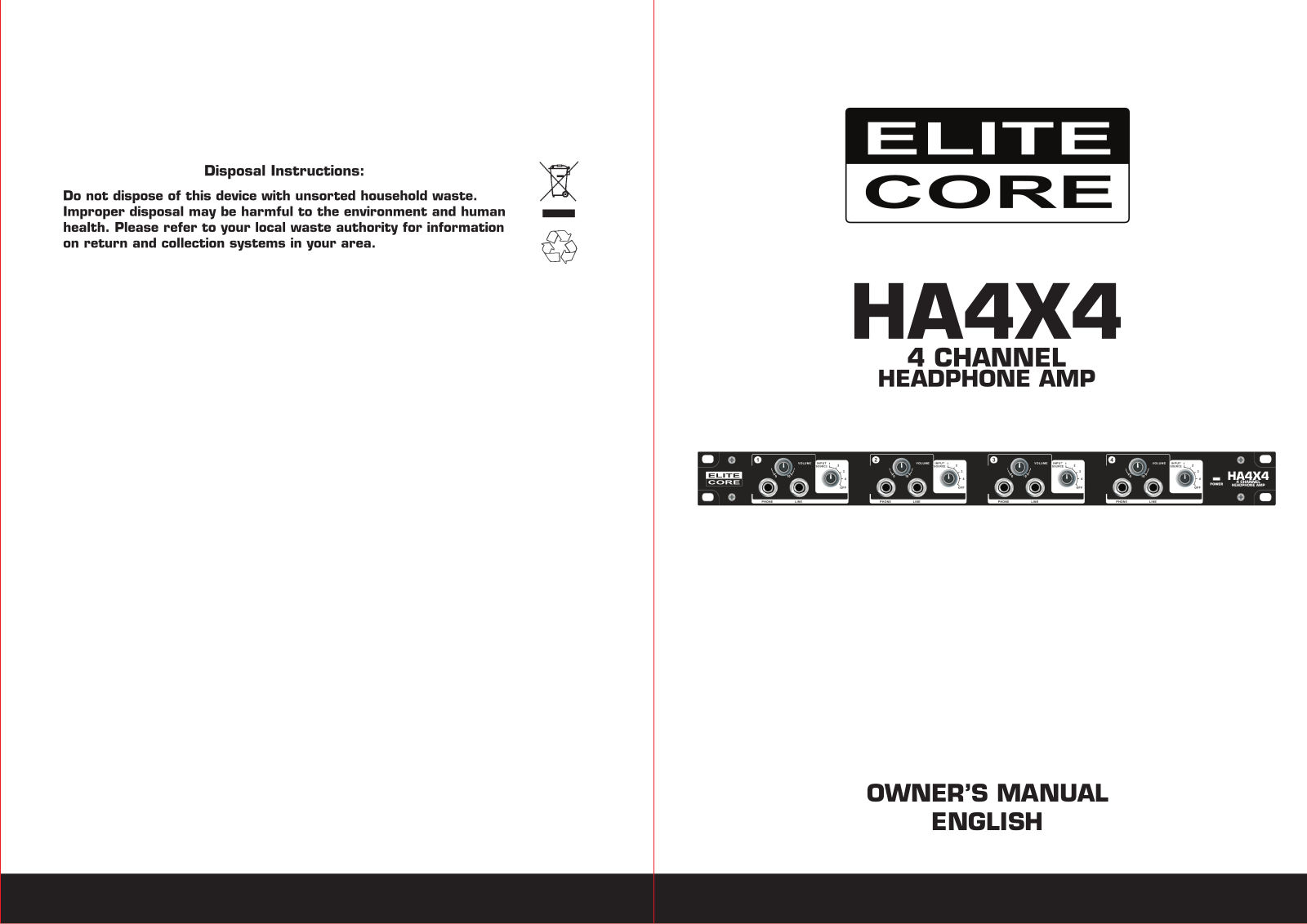 Elite Core HA4X4 User Manual