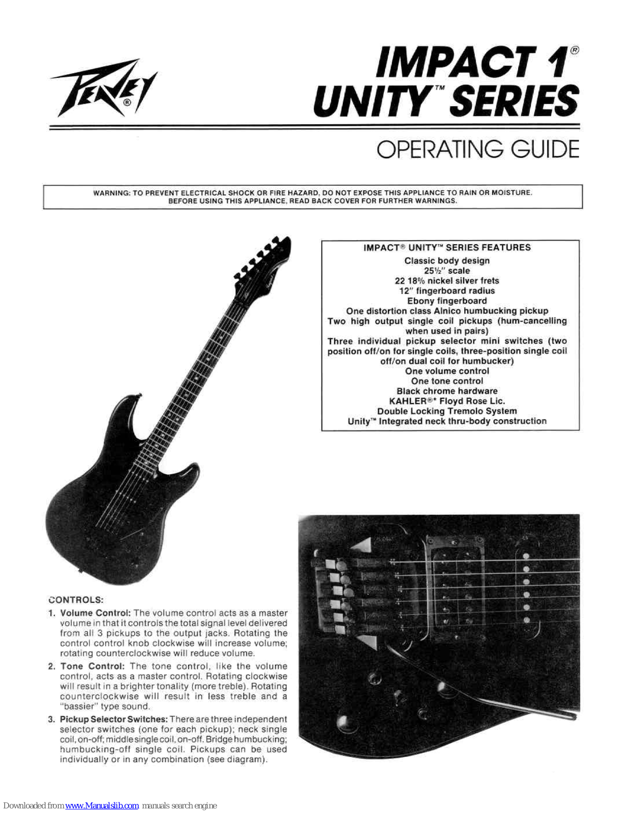 Peavey Impact Impact 1 Untiy, Untiy Impact 1 User Manual