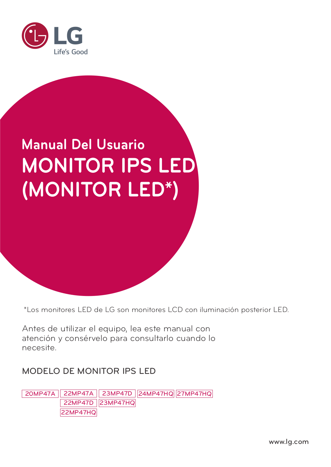 LG 20MP47A-P User Manual