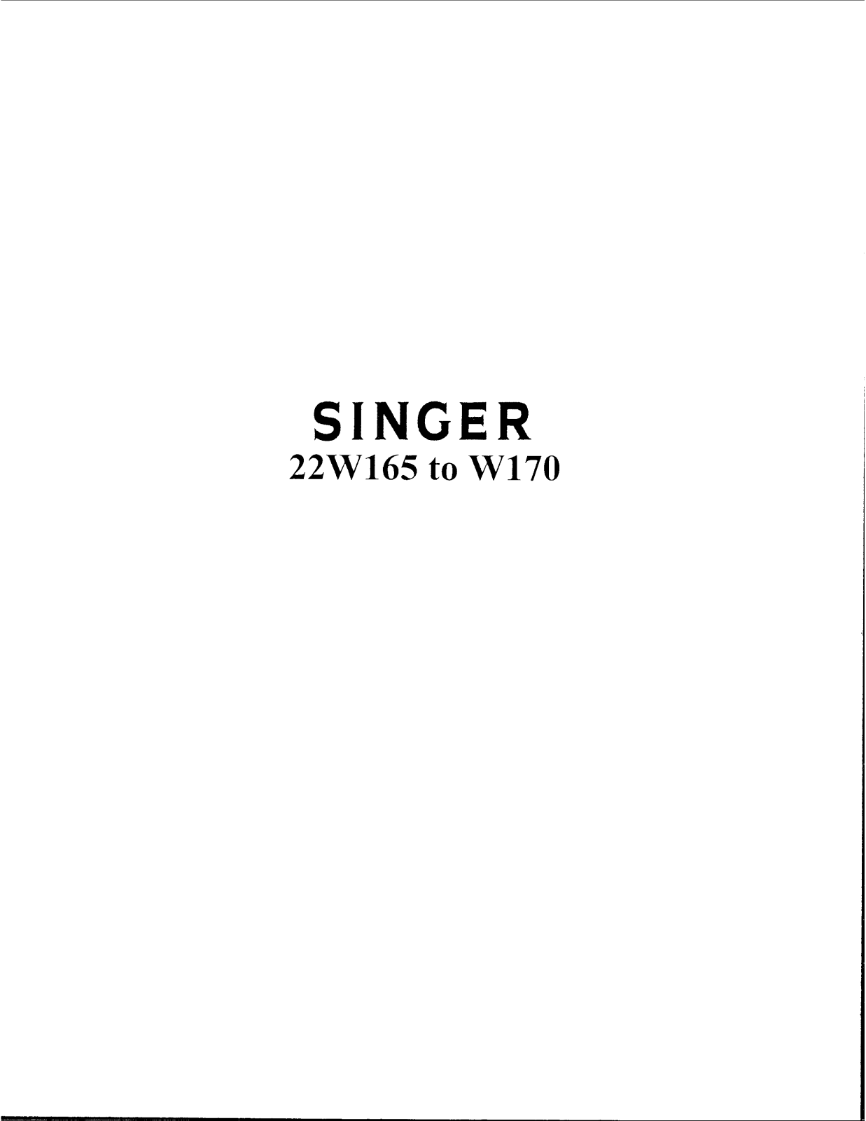 Singer 22W165 User Manual