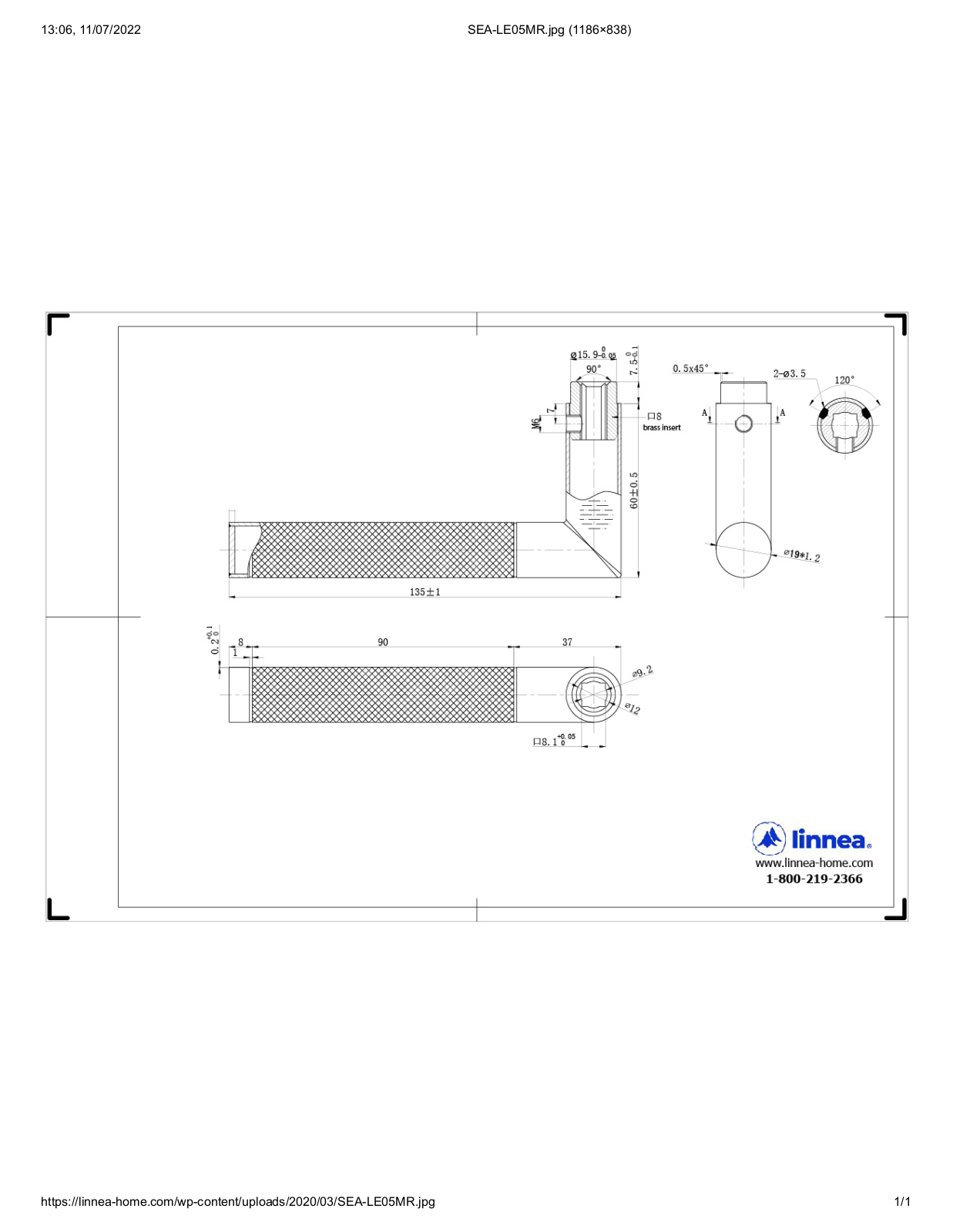 Linnea LNNE8250 Dimensions - ManualMachine.com