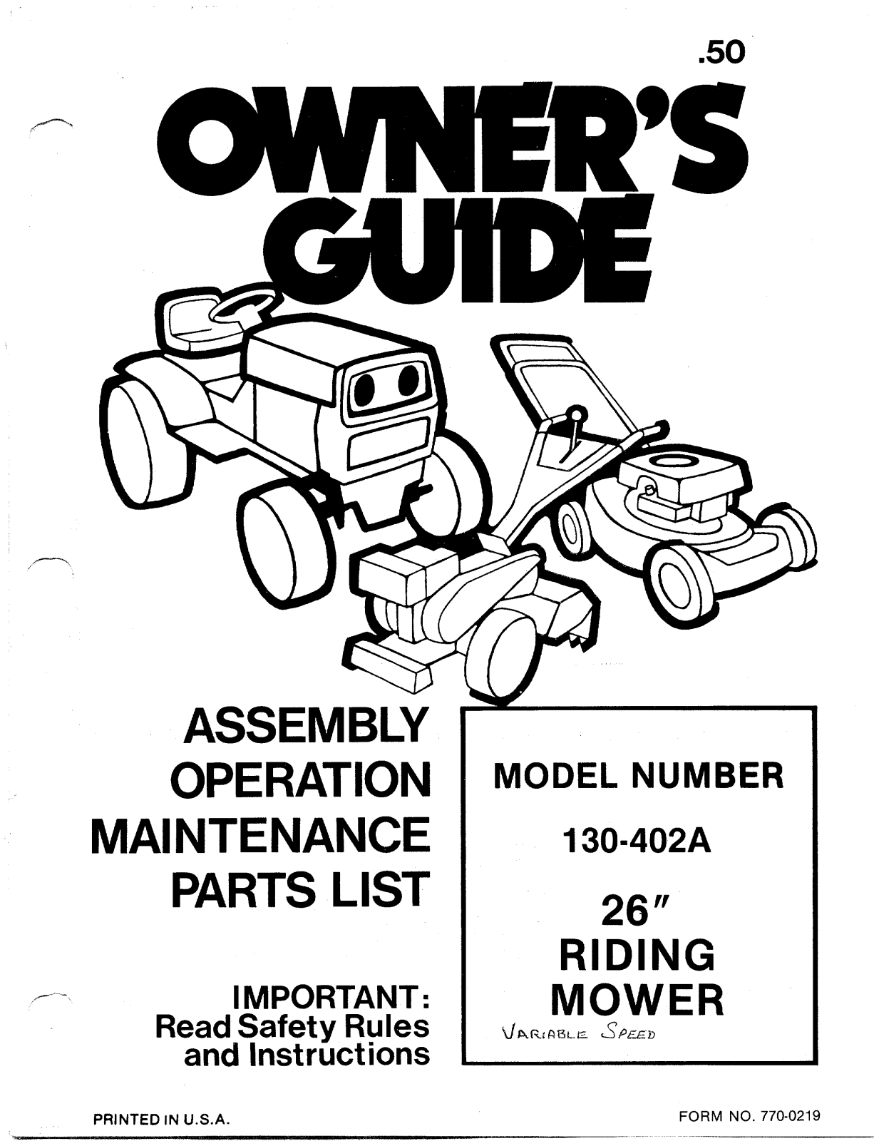 MTD 130-402A User Manual