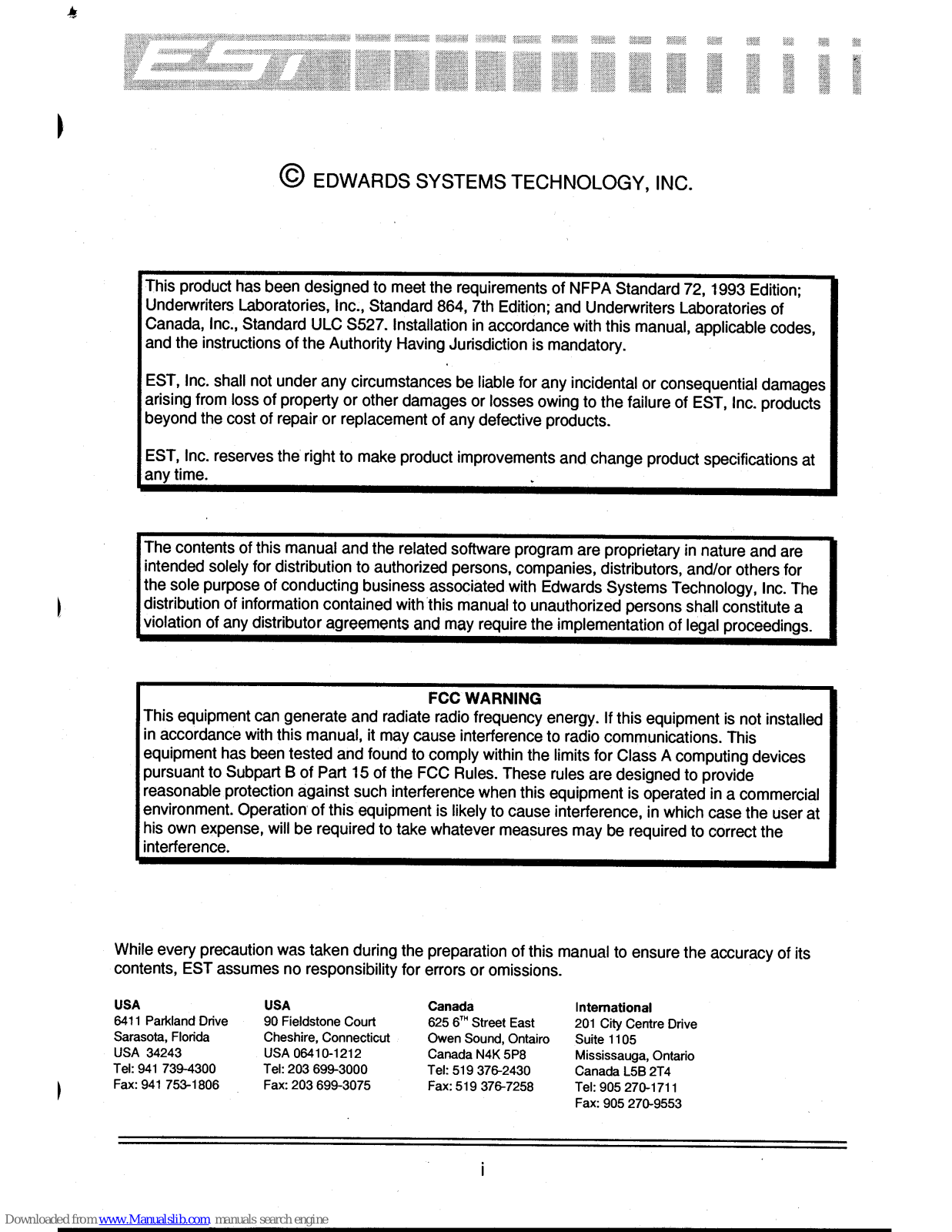 EST EST1-2Z3-220, EST1-2Z6, EST1-2Z6-220, EST1-2Z3 User Manual