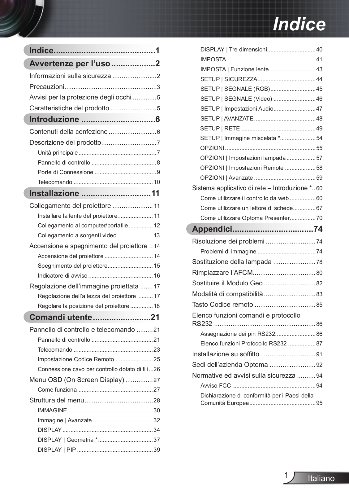 OPTOMA EW865, EX855 User Manual