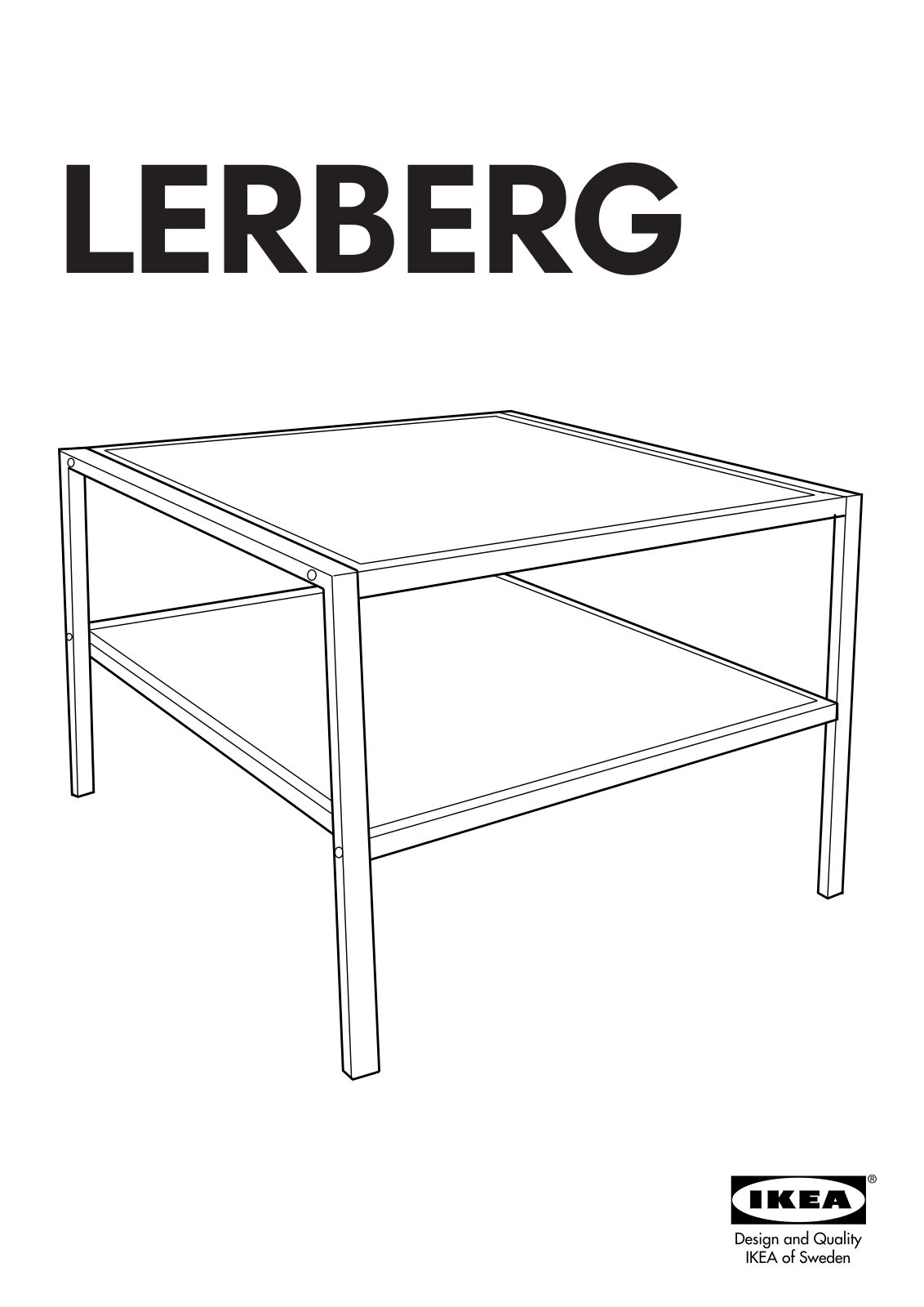 IKEA LERBERG TV BENCH-COFFEE TABLE 24X21 Assembly Instruction