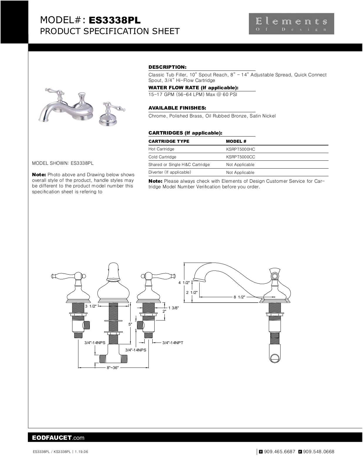 Elements of Design EDE1249 Specifications - ManualMachine.com