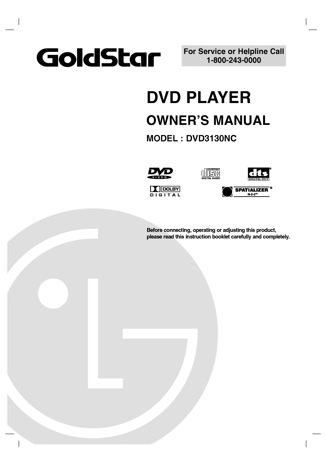 LG DVD3130NC User Manual