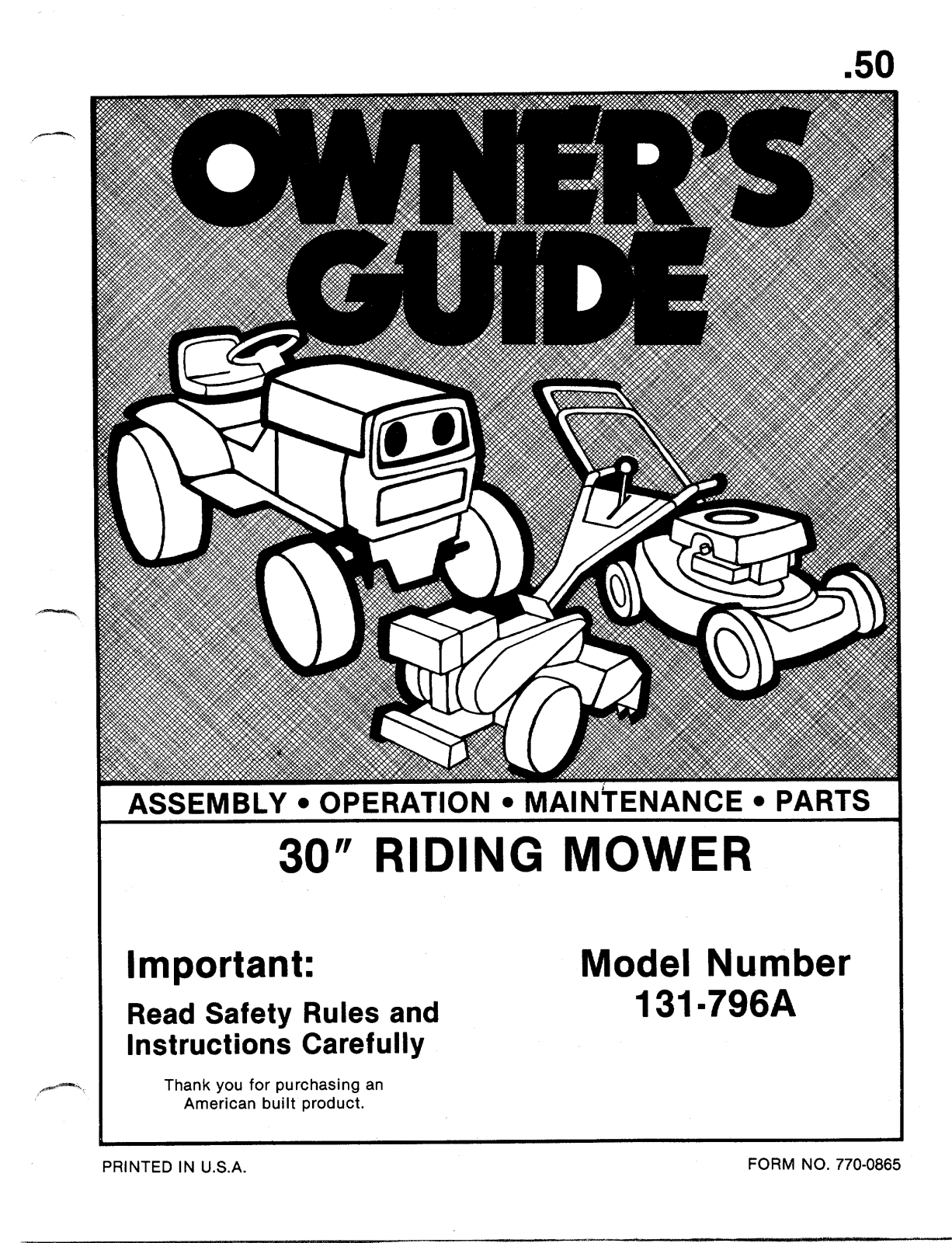 Bolens 131-796A User Manual