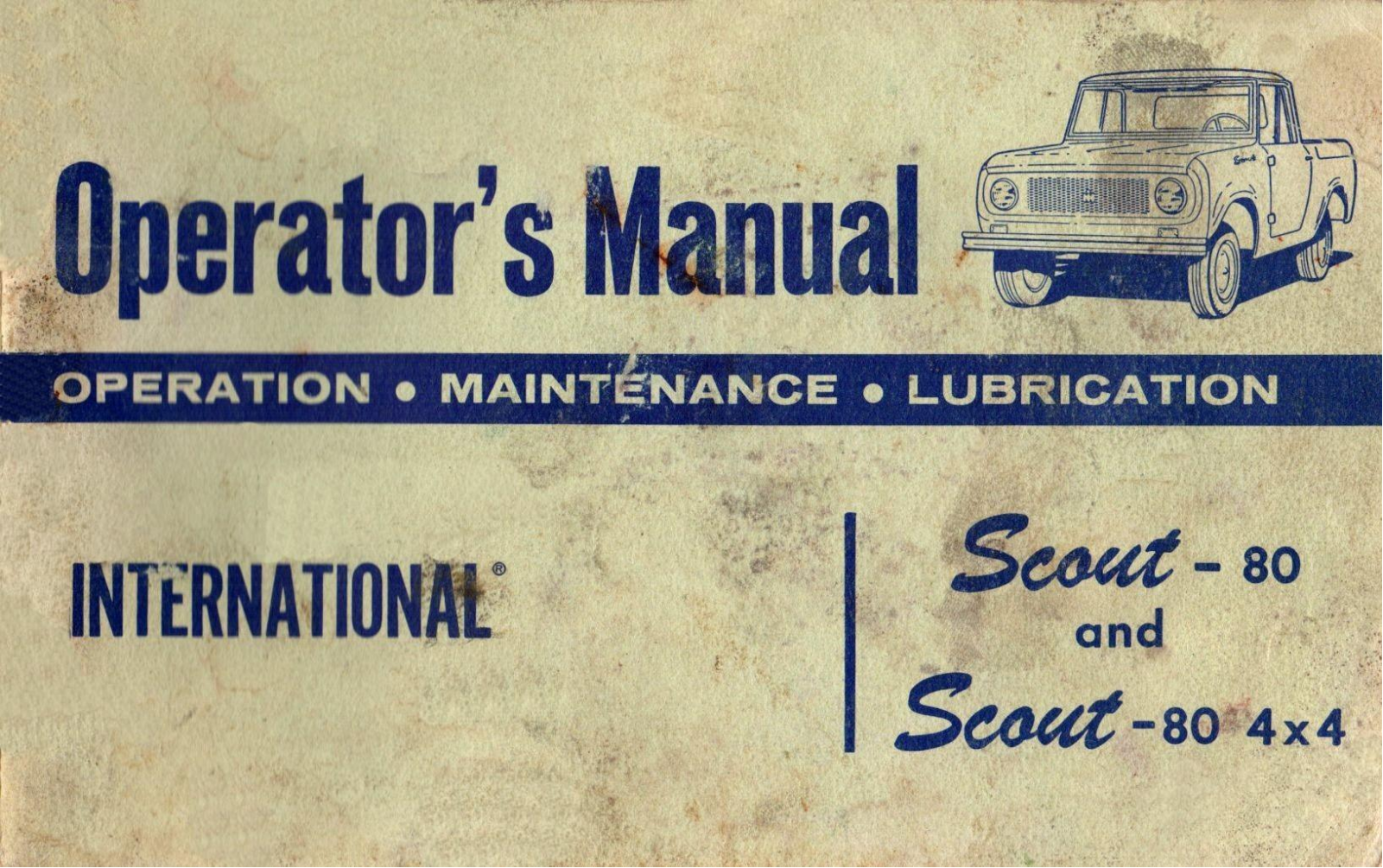 International Scout 1961 Operating Instructions