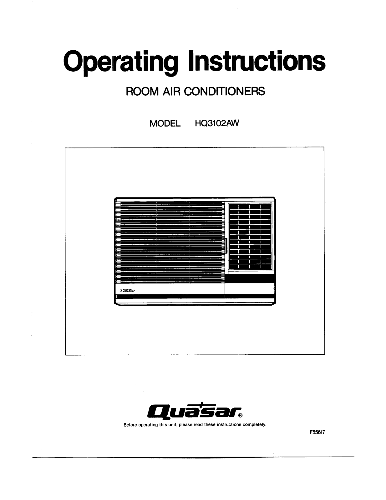 Panasonic hq-3102aw Operation Manual