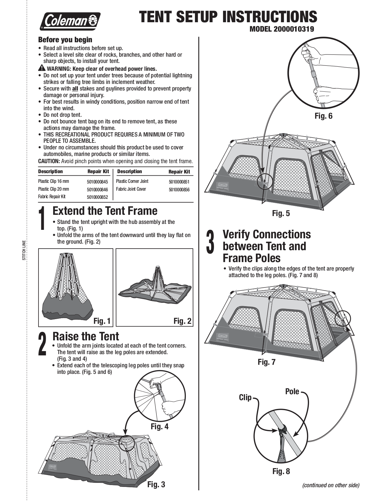 Coleman 2000010319 User Manual