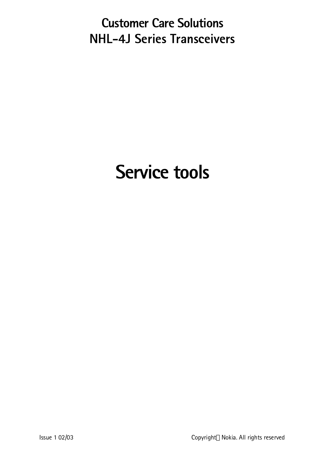 Nokia 7250, 7250i Service Manual 04_nhl4j_servtool