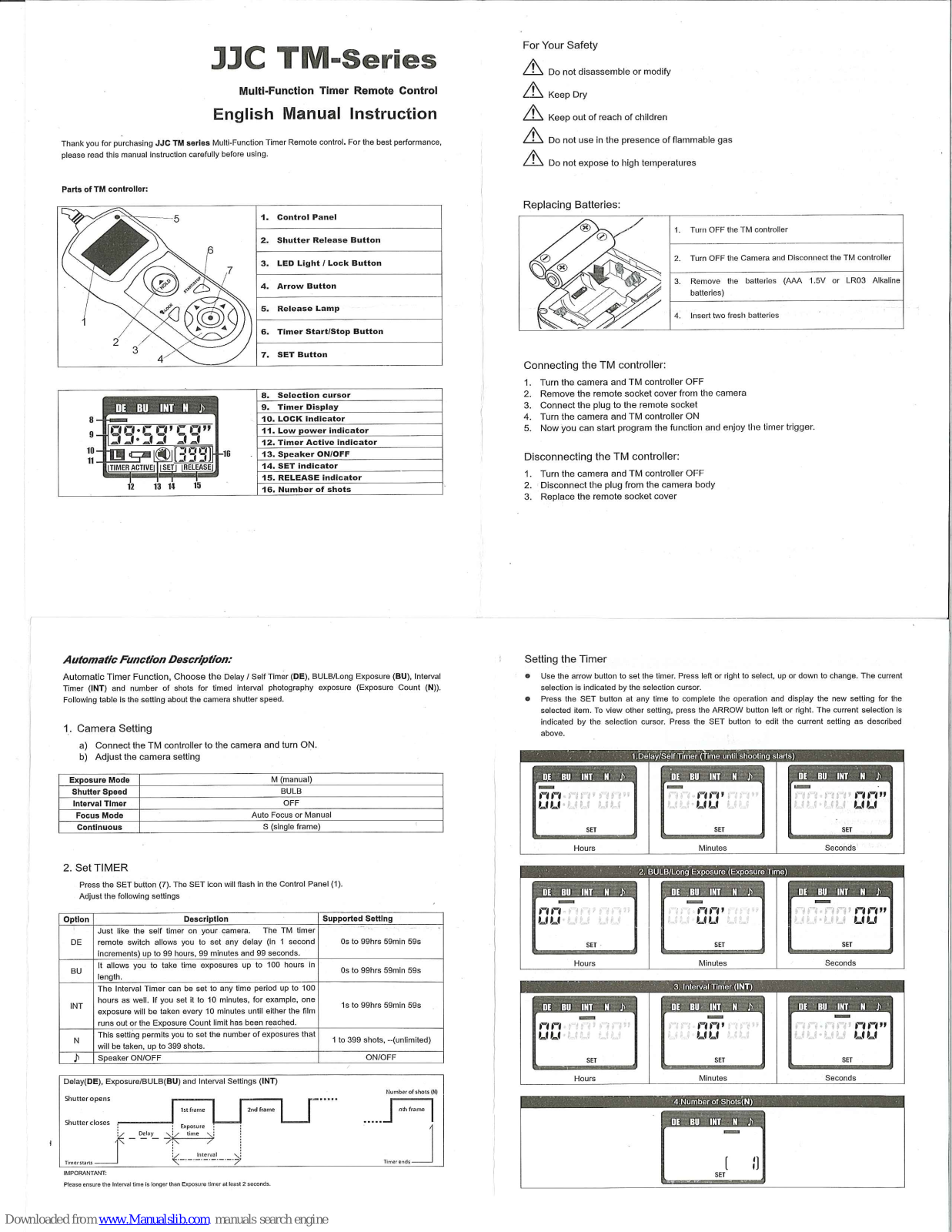 JJC TM-Series Manual Instruction