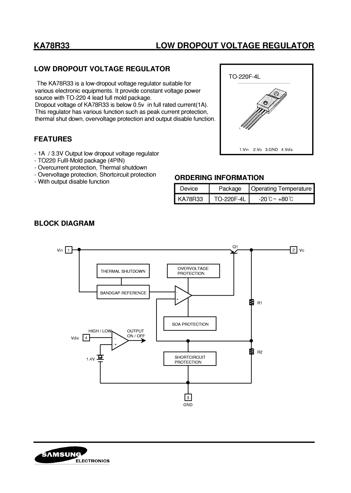 Samsung KA78R33 Datasheet