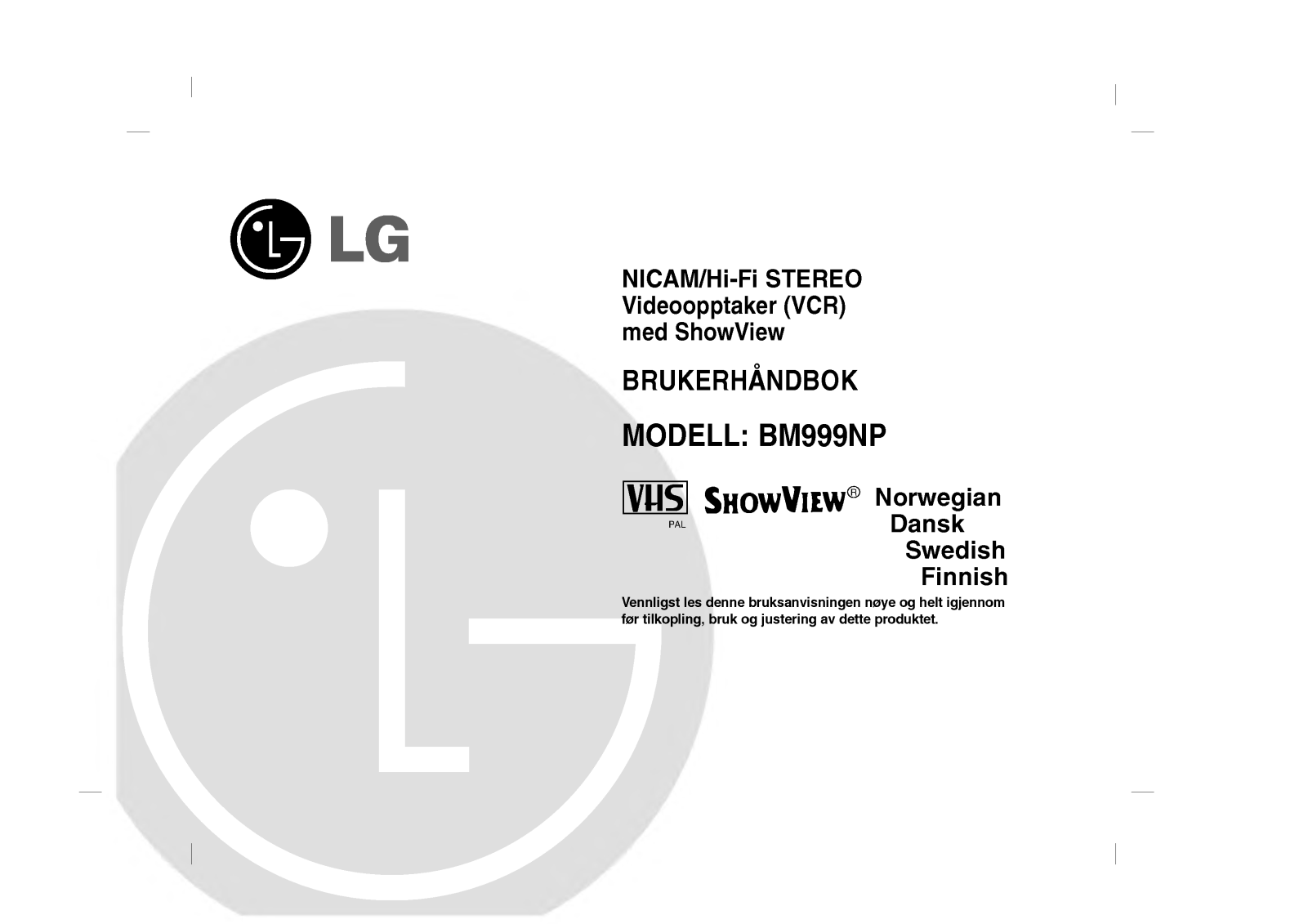 Lg BM999NP User Manual