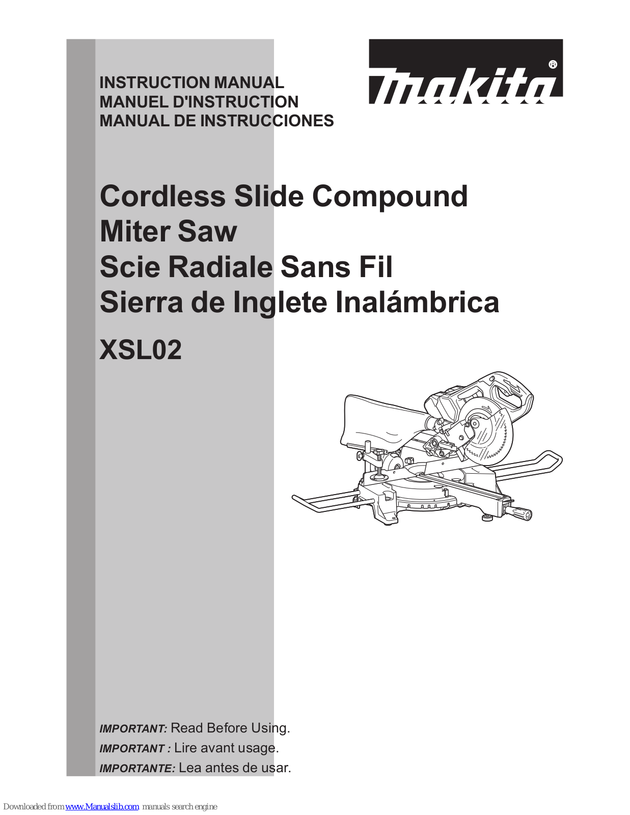 Makita XSL02 Instruction Manual