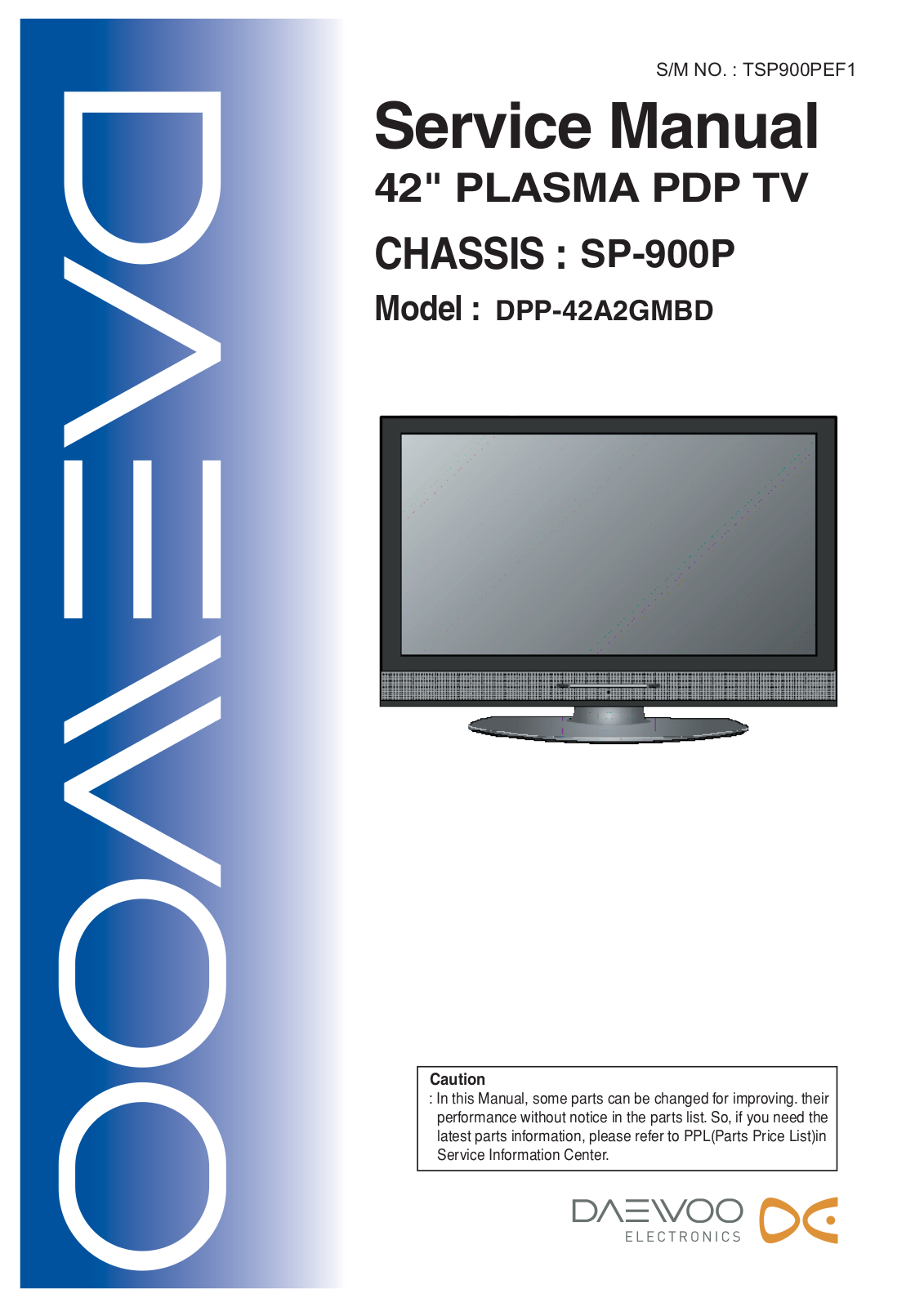 Daewoo SP-900P Service Manual