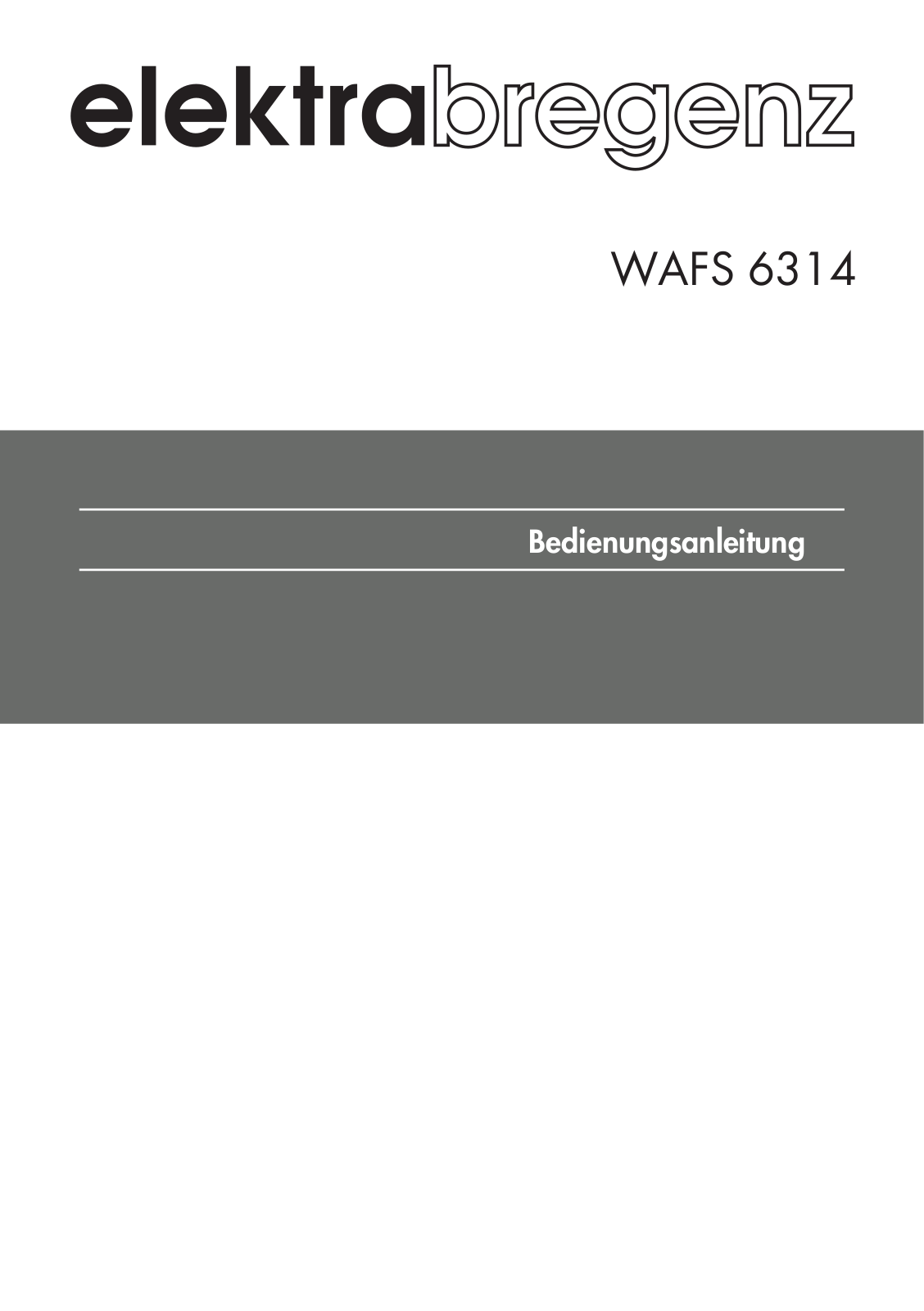 Elektra Bregenz WAFS 6314 User Manual