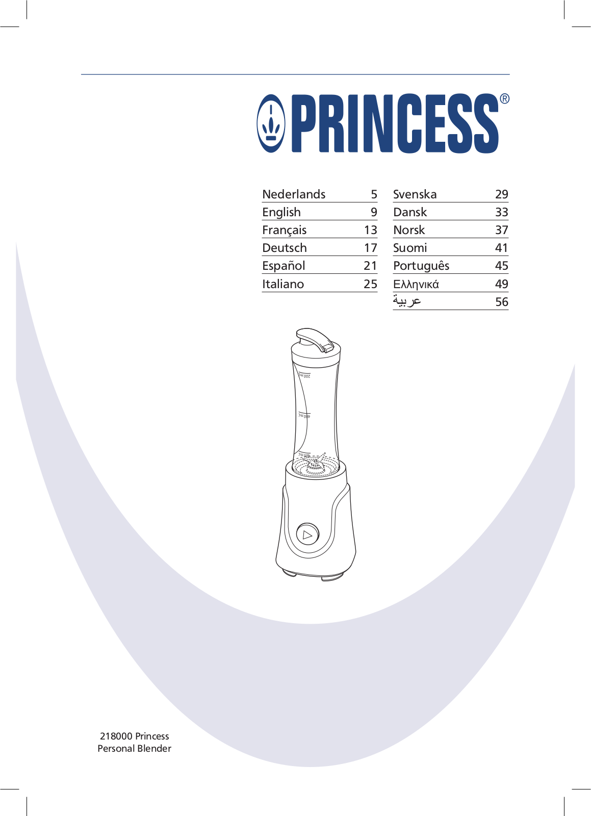 Princess 218000 Personal User Manual