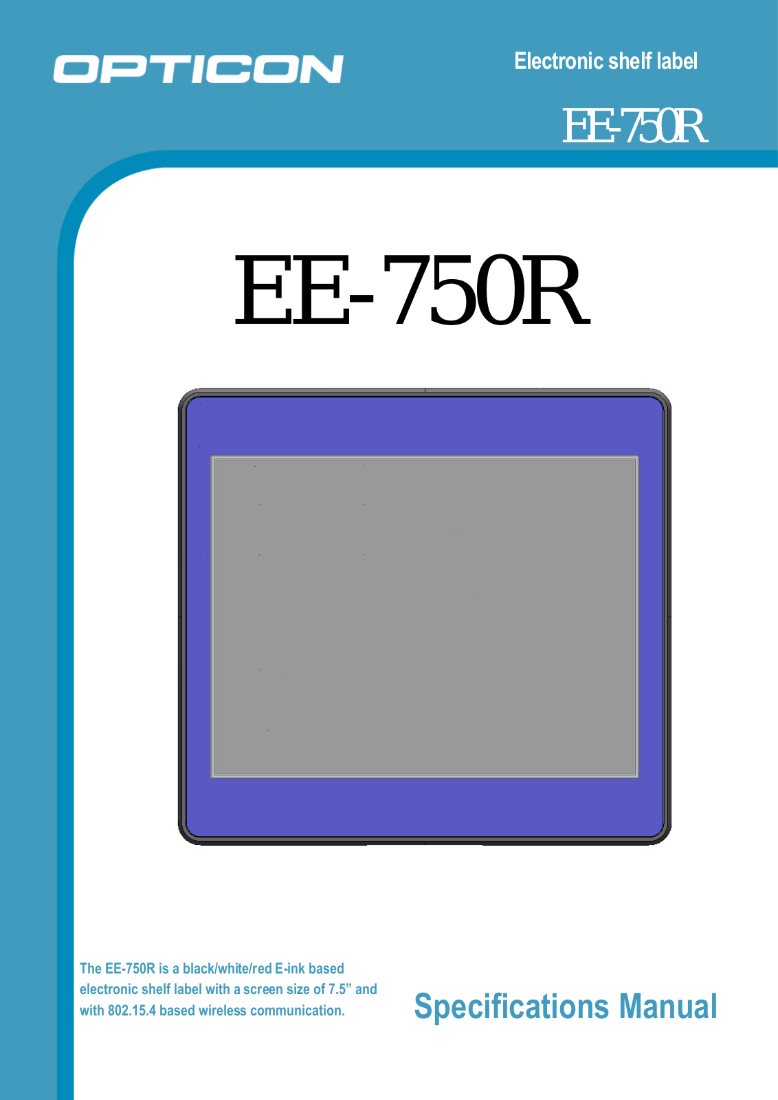 Opticon Sensors Europe EE750R Spec manual