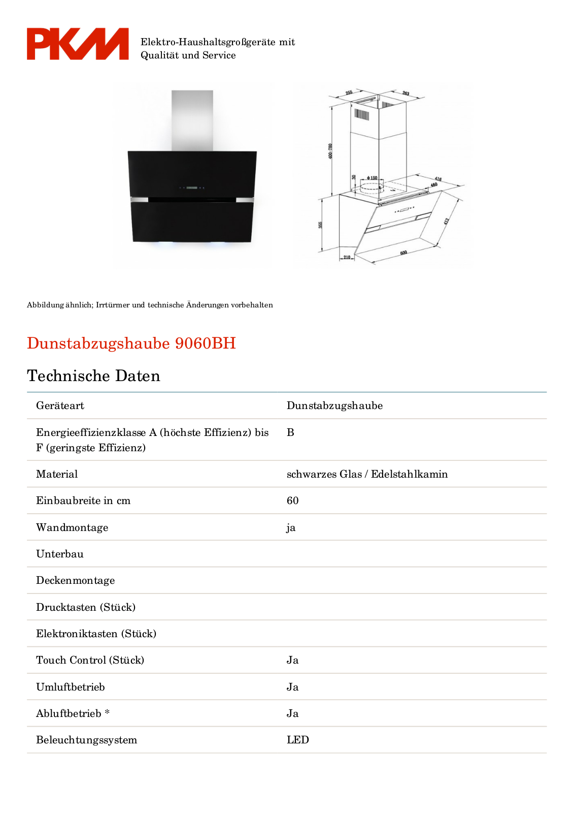 PKM 9060BH User Manual