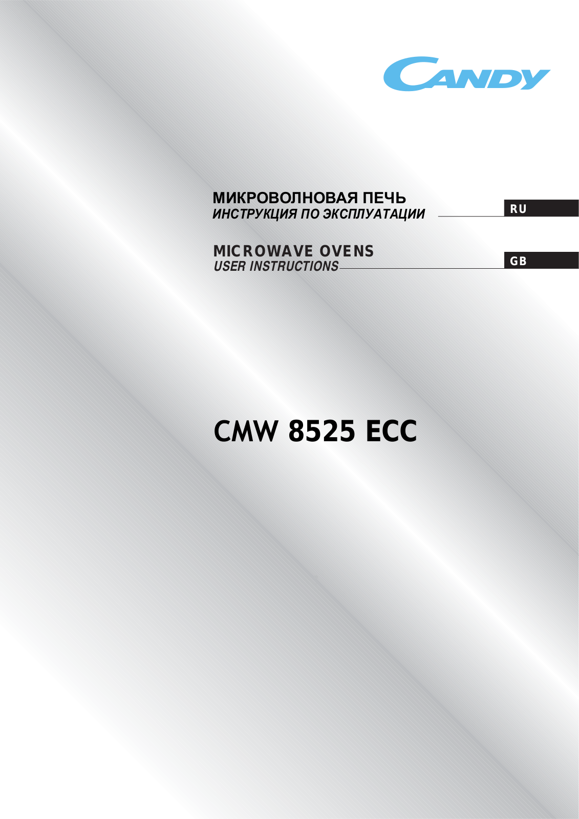 Candy CMW 8525 ECC User manual