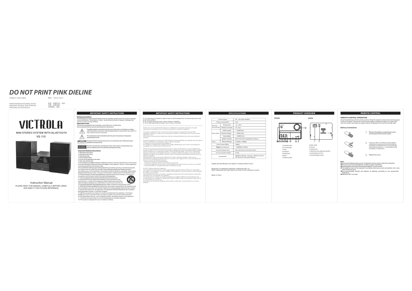 Innovative Technology Electronics VS115 User Manual