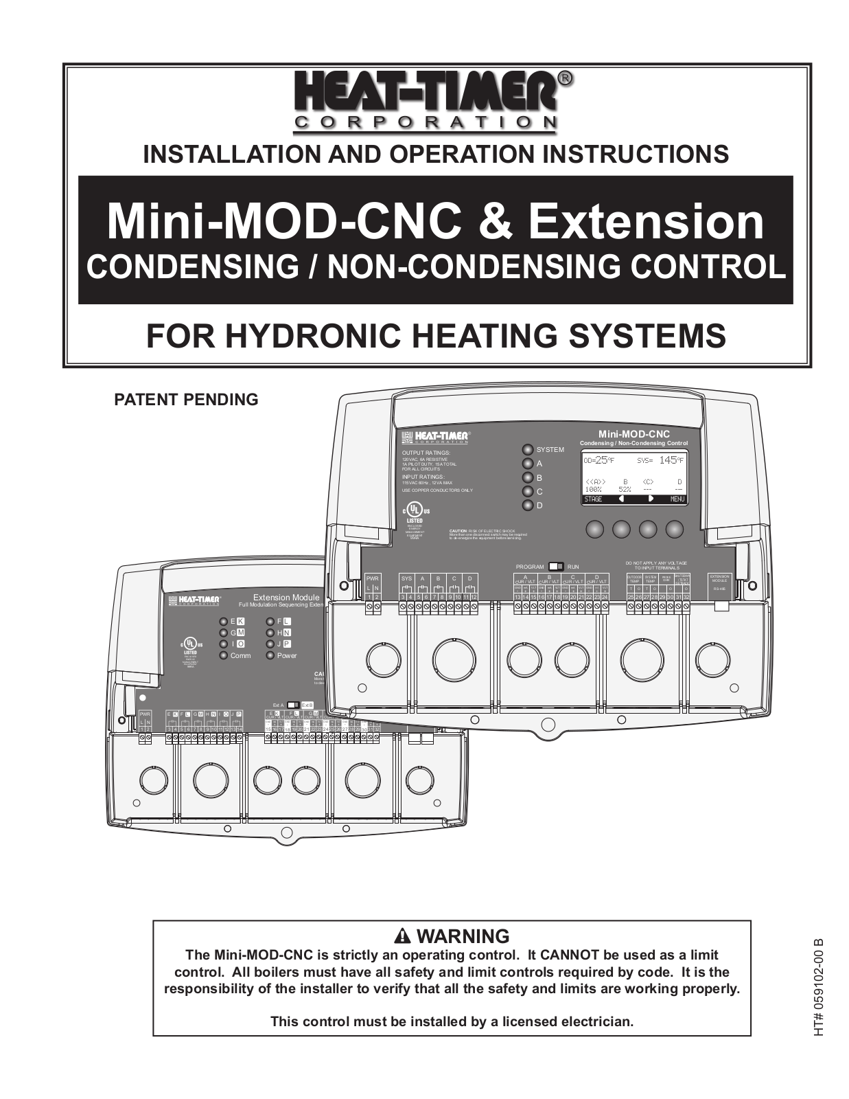 heat-timer Mini-MOD-CNC, Extension Installation And Operation Instructions Manual