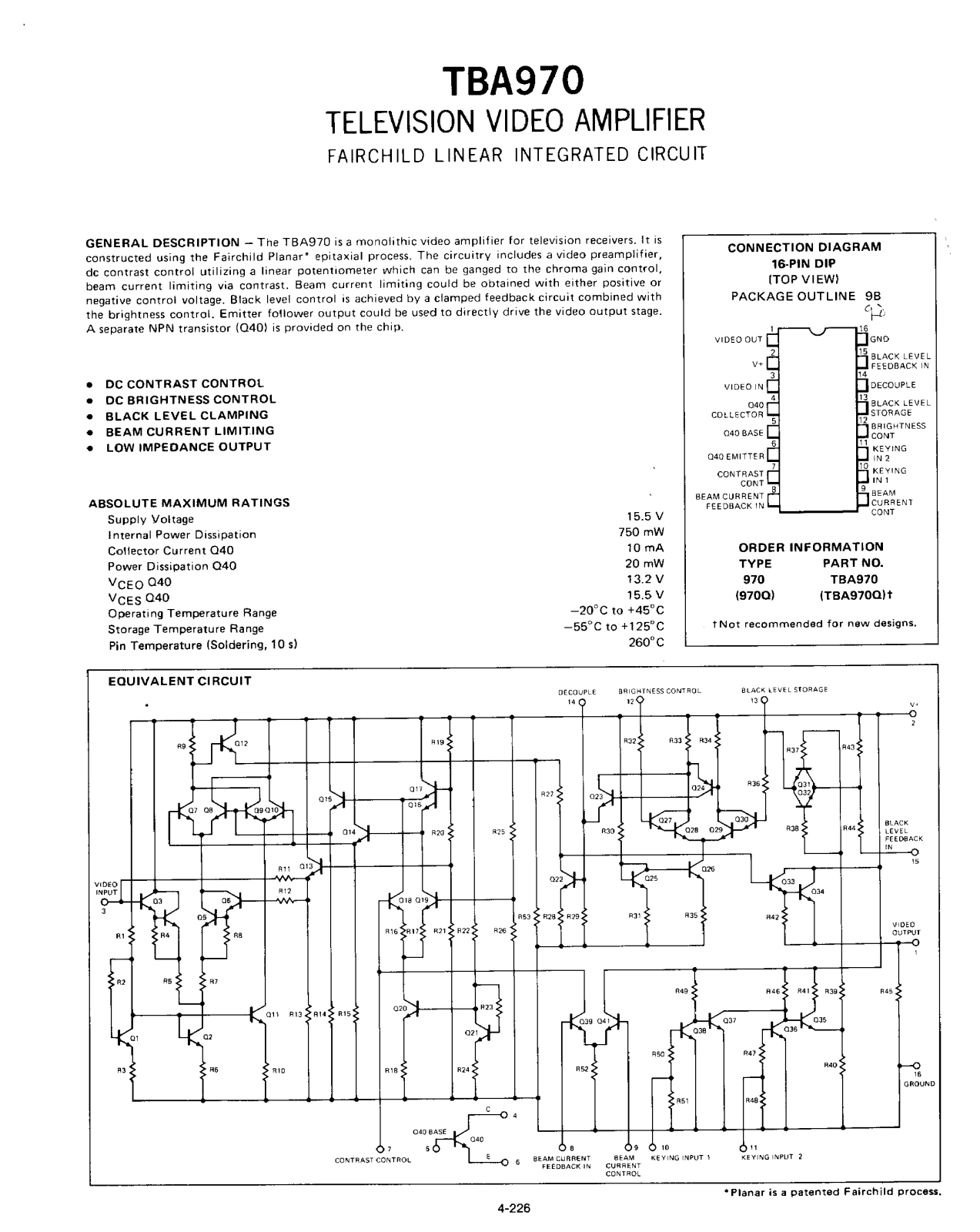 Datasheet TBA970 Specification - ManualMachine.com