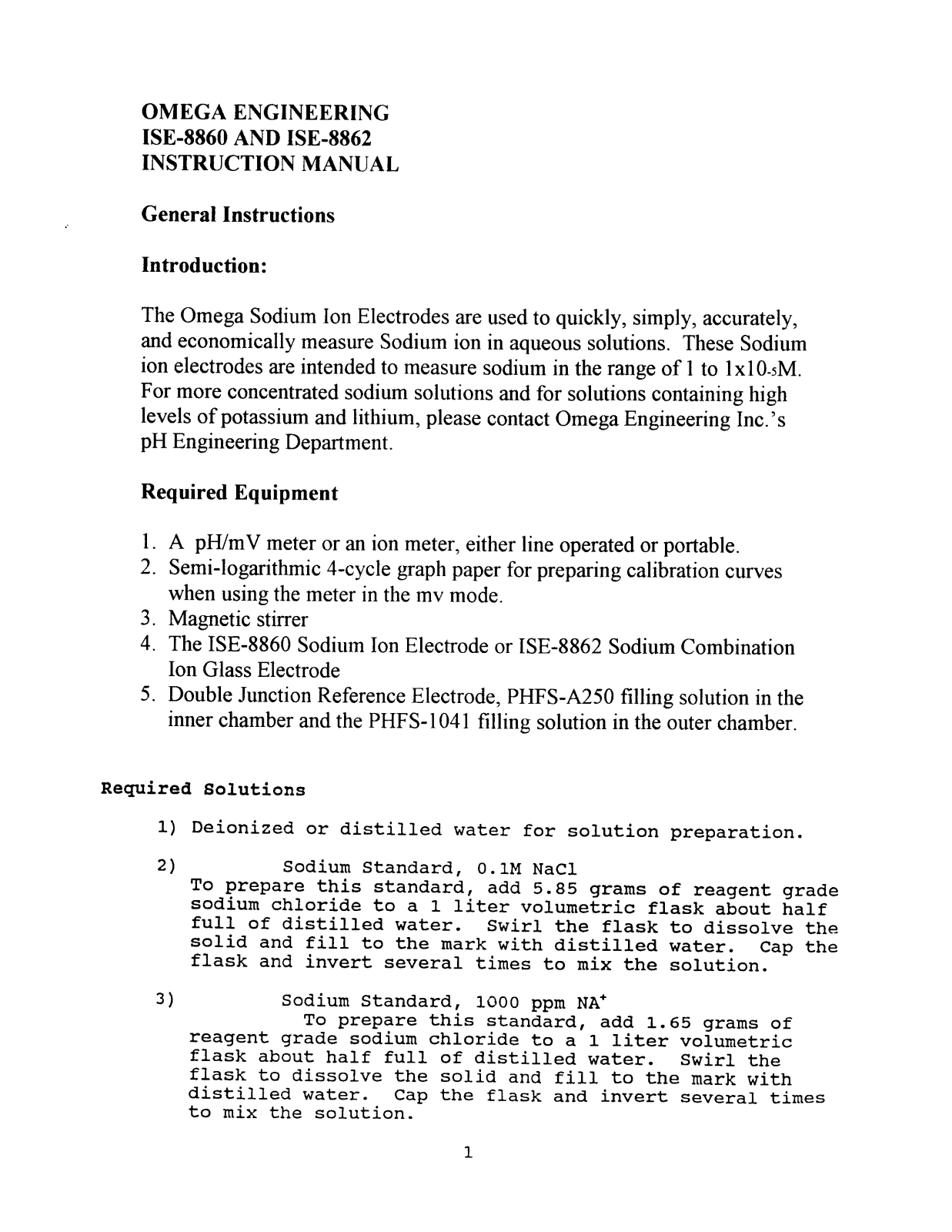 Omega Products ISE-8862 Installation  Manual