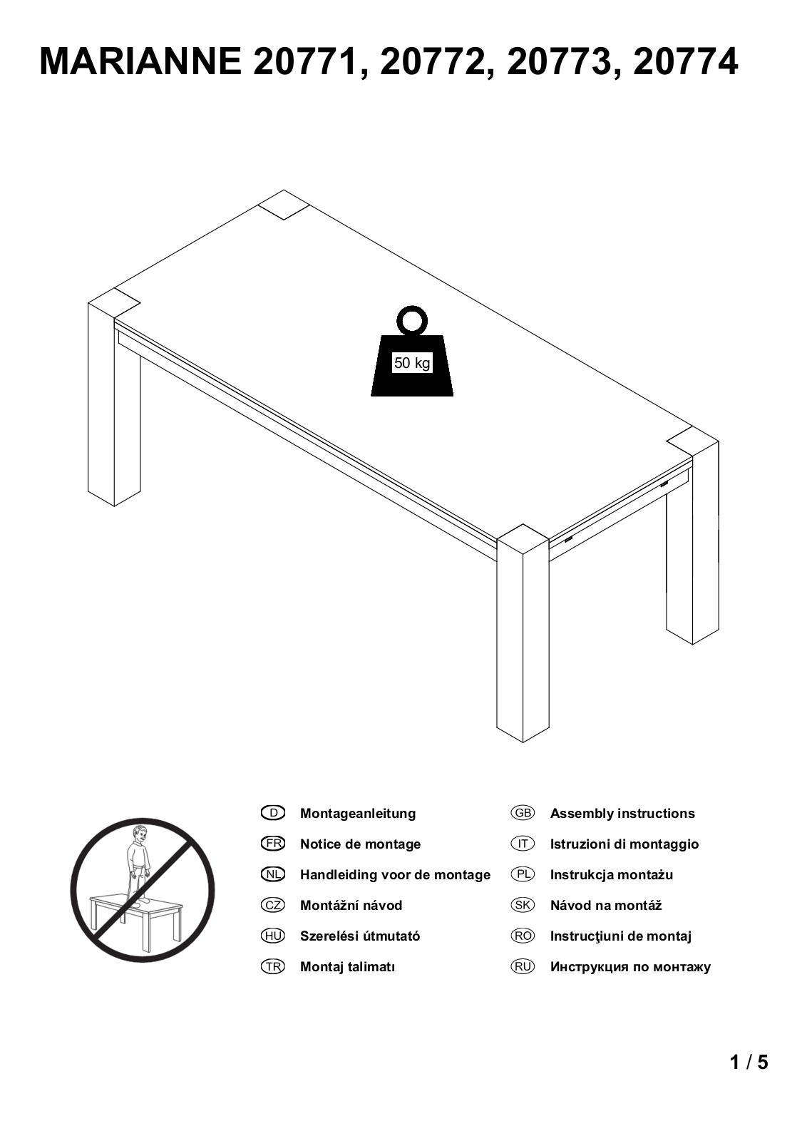 Home affaire Marianne Assembly instructions