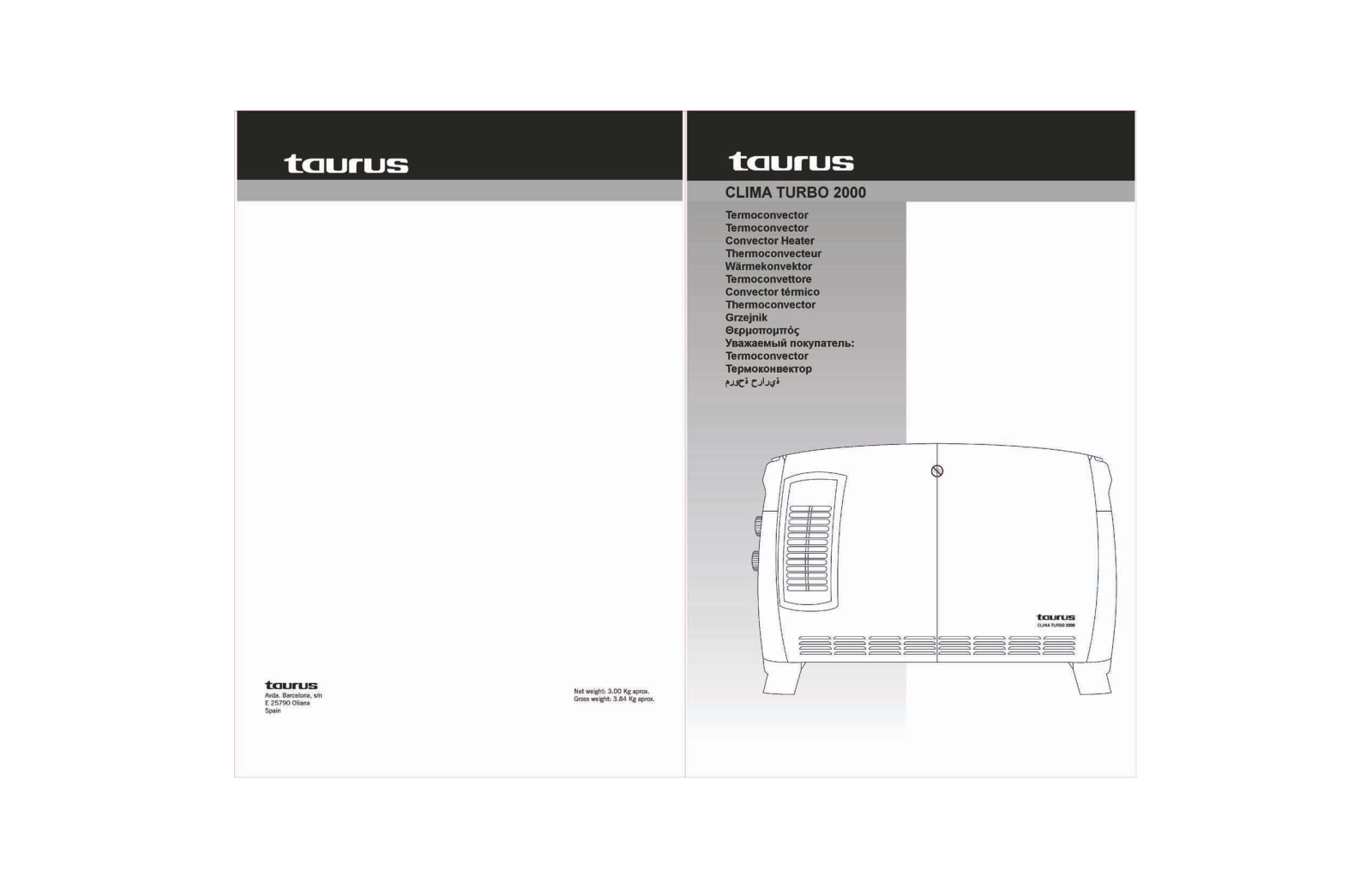 Taurus Clima Turbo 2000 User Manual