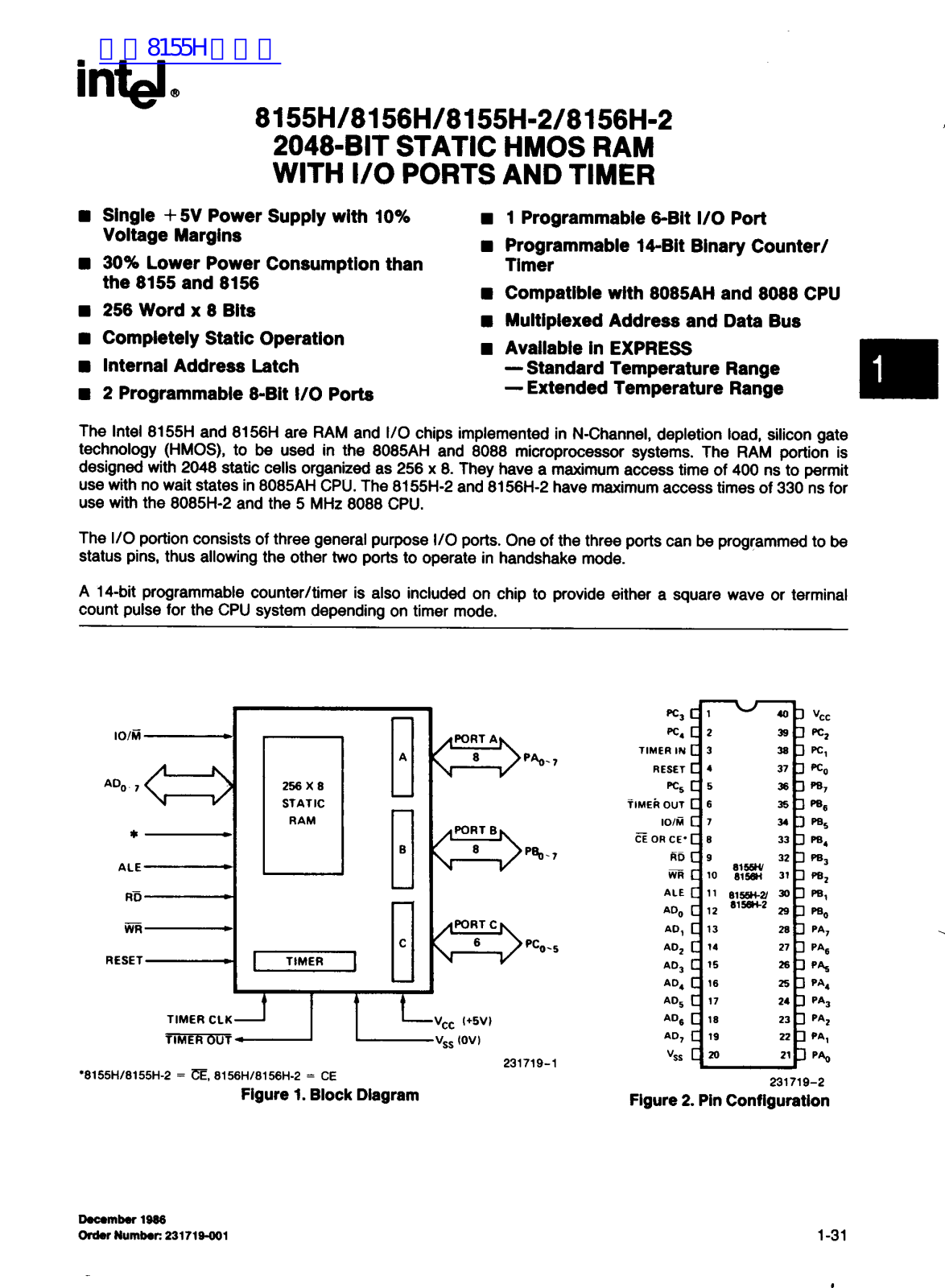 INTEL 8155H, 8156H, 8155H-2, 8156H-2 User Manual