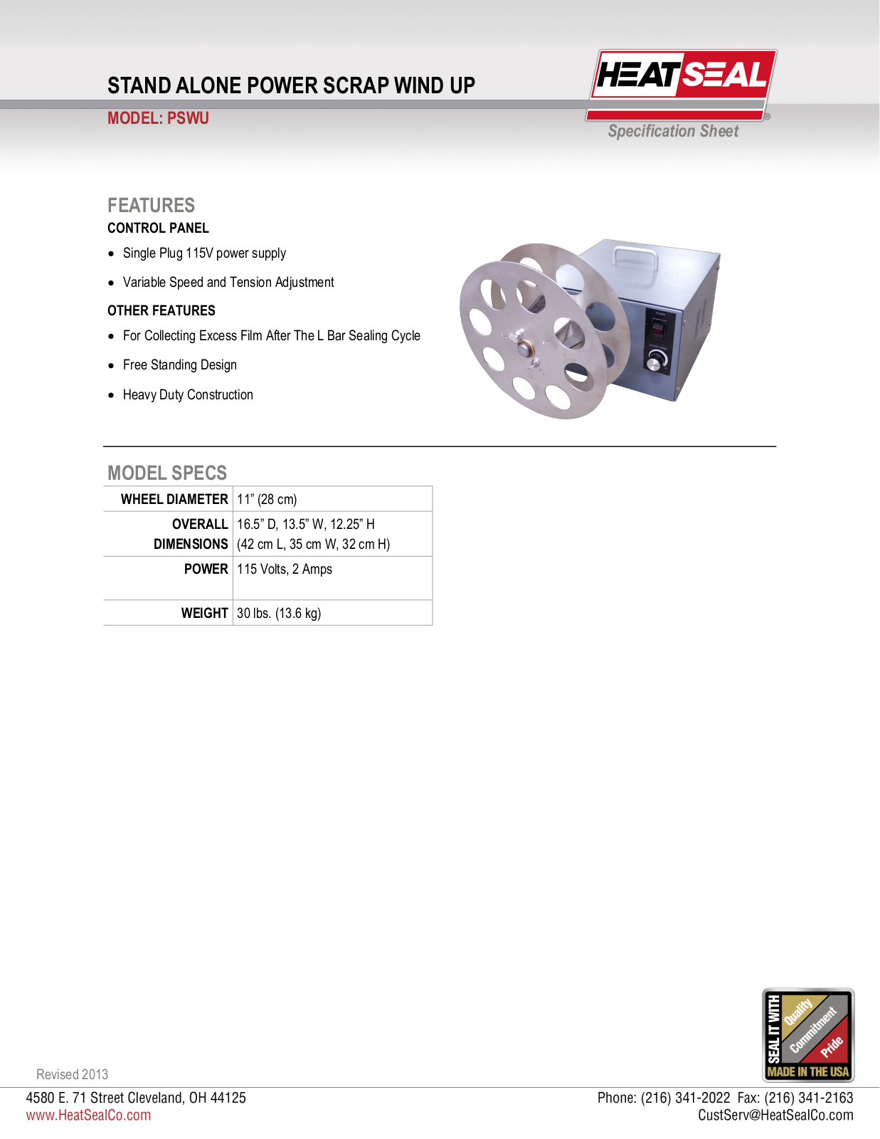 Heat Seal PSWU User Manual