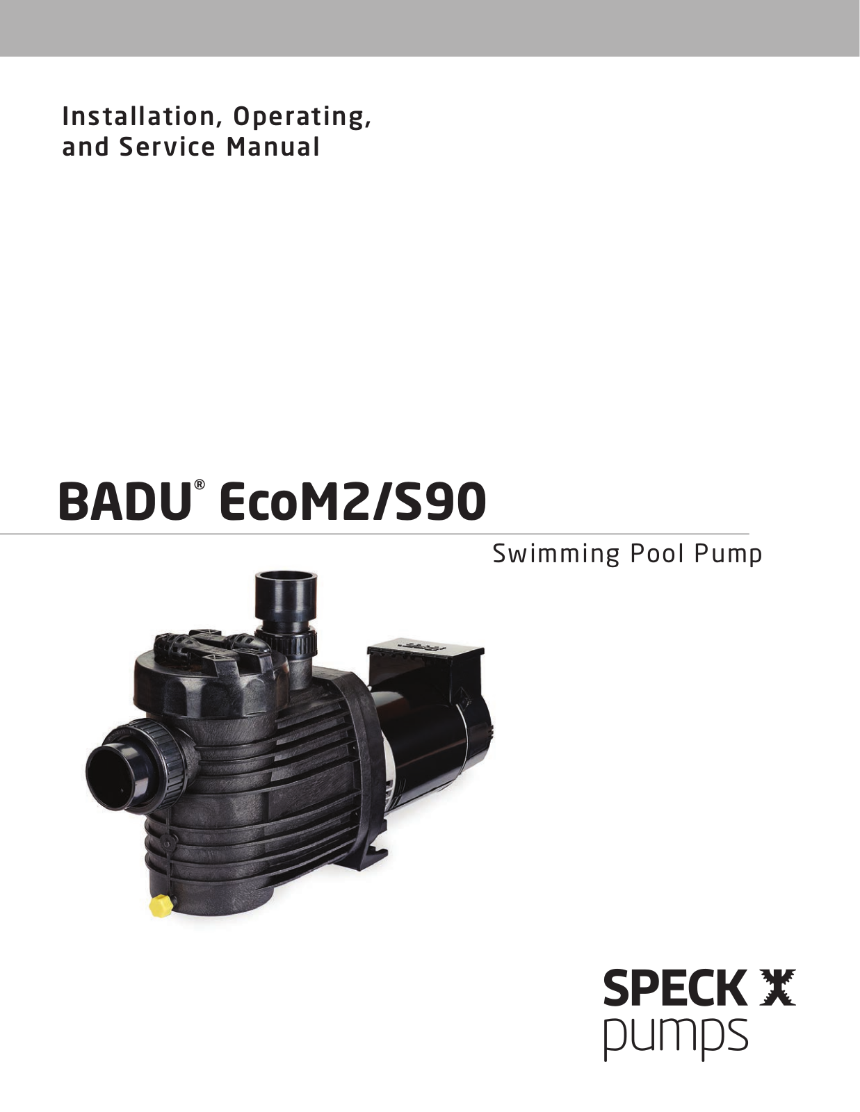 Speck pumps BADU ECOM2/S90 Installation, Operating And Service Manual - ManualMachine.com
