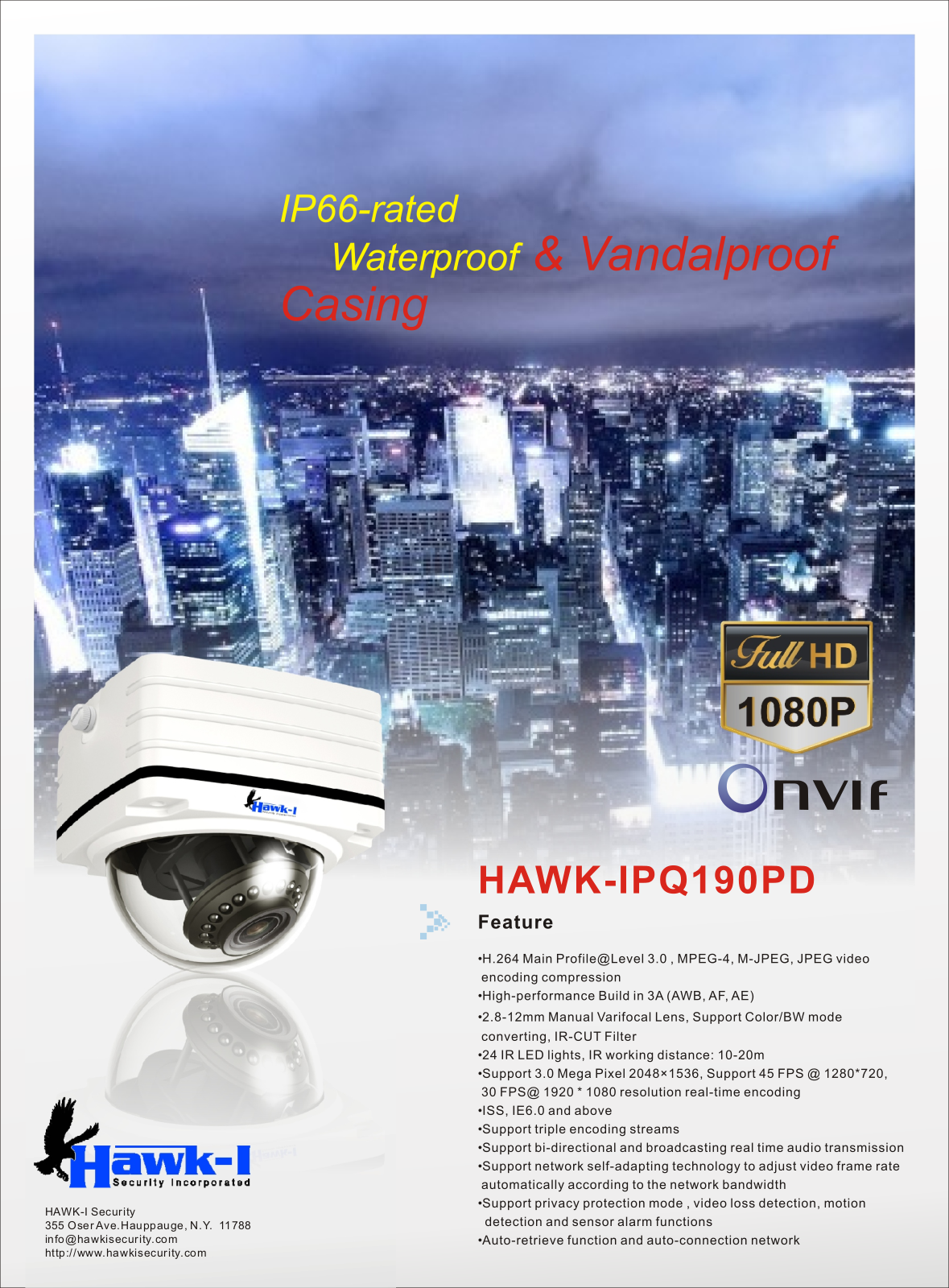 Hawk-I HAWK-IPQ190PD Specsheet