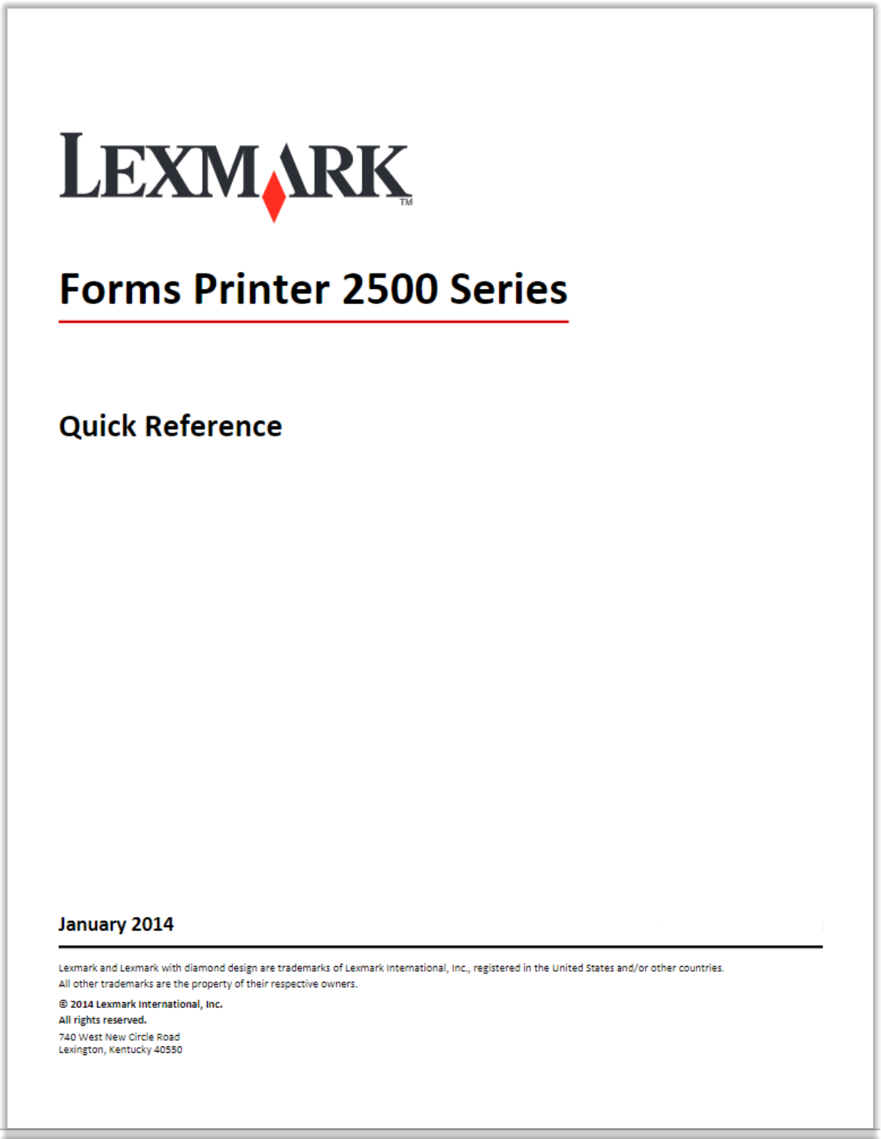 Lexmark 2580, 2581, 2590, 2591 Quick Setup Guide