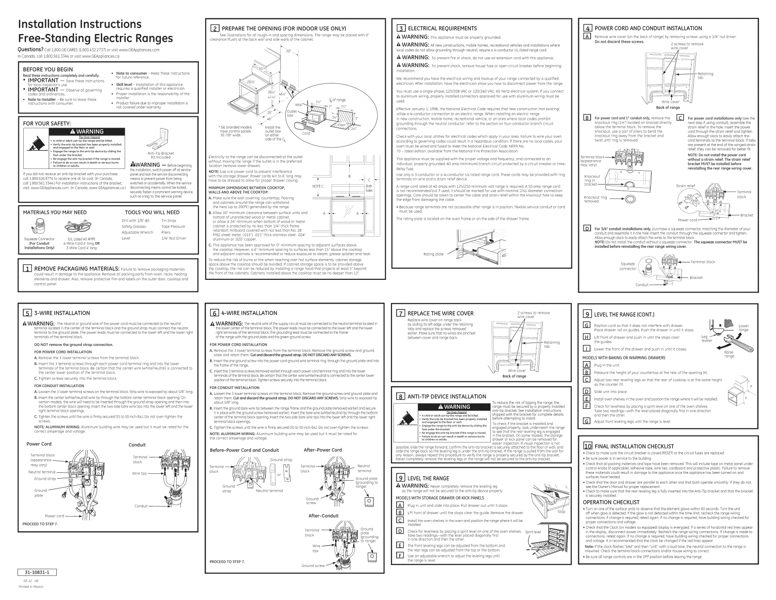 GE JB600WK6WW, JBP15DM2BB, JBP22BK5CT, JBP22BK5WH, JBP27DM1CC Installation Guide - ManualMachine.com