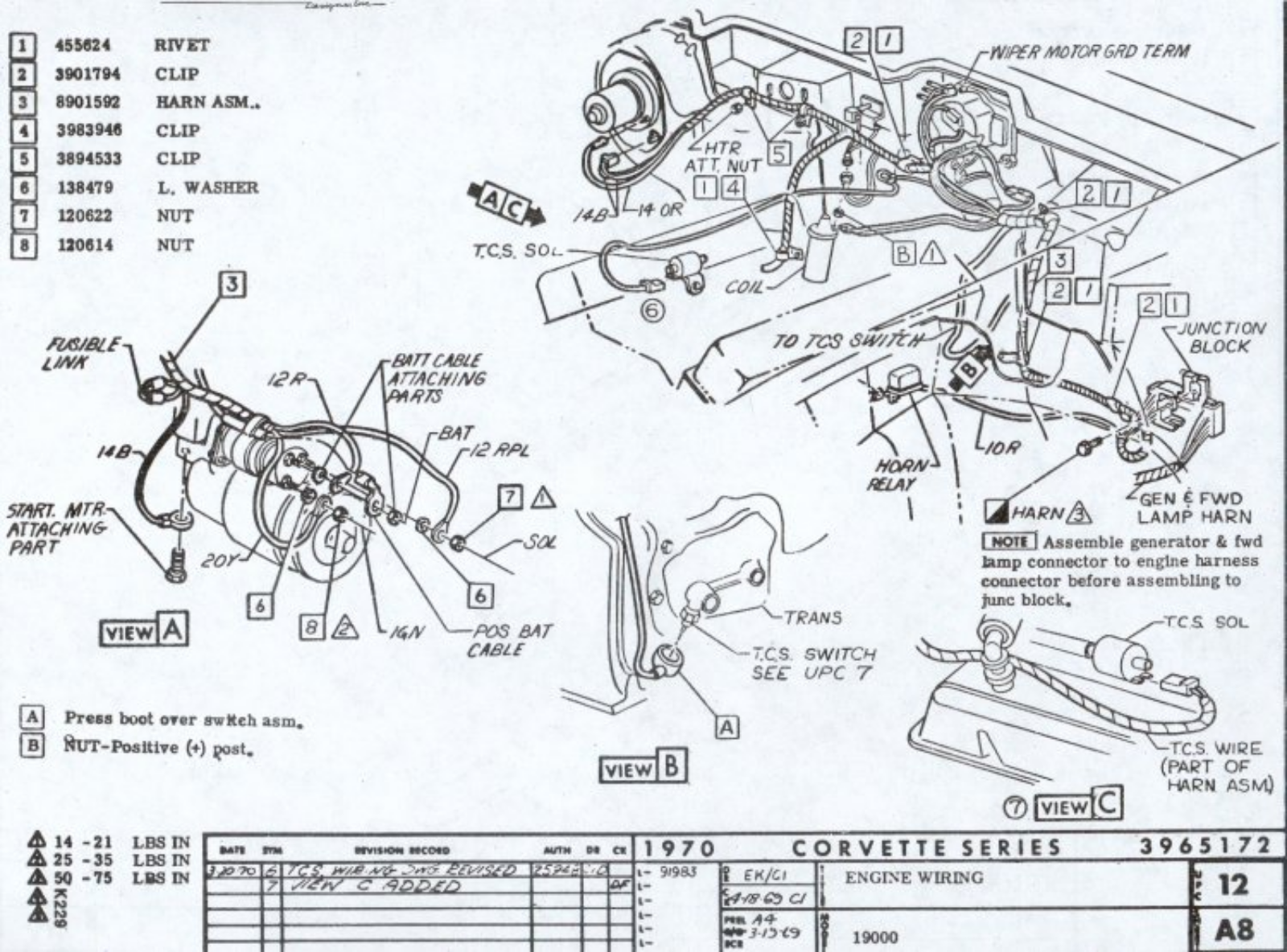 Chevrolet 1970 corvette schematic