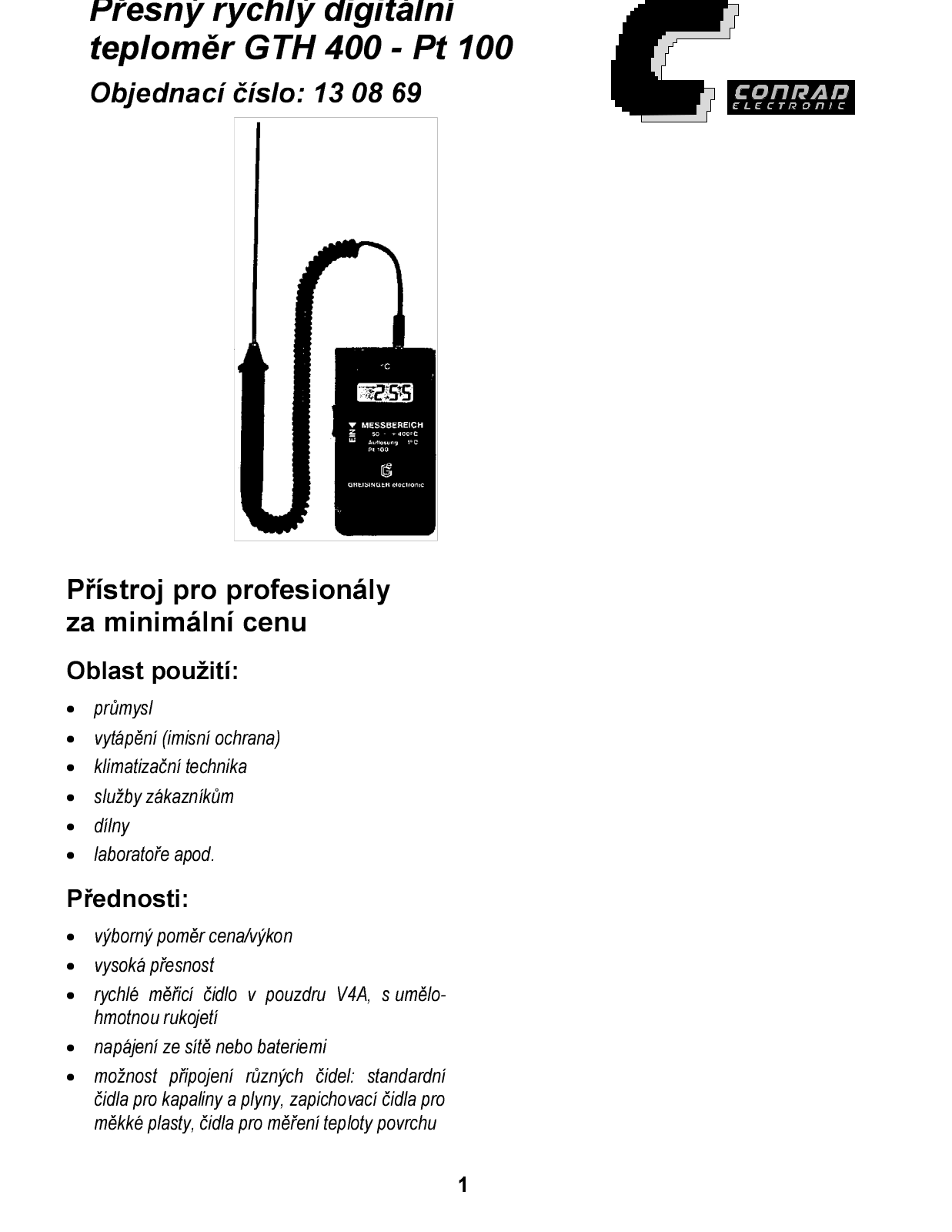 Greisinger GTH400 User guide