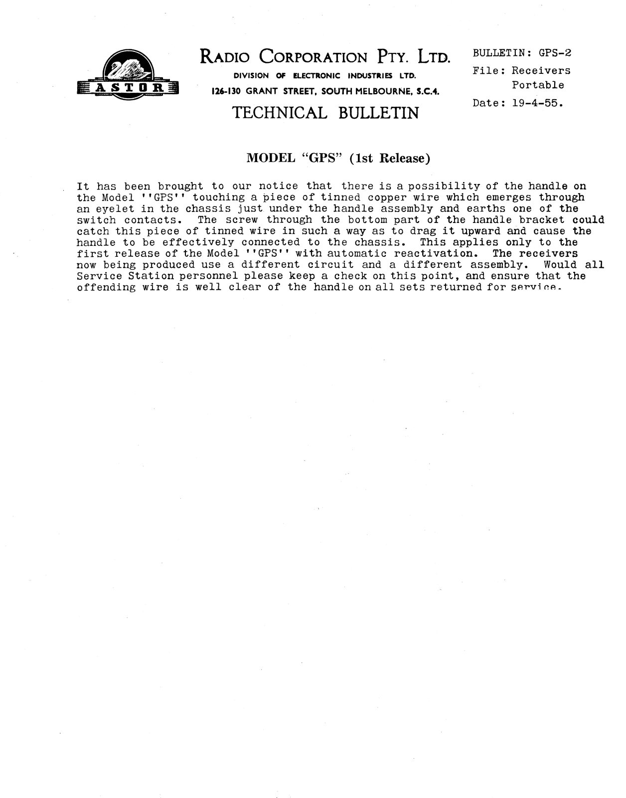 Astor GPS Release 1 Technical Note - ManualMachine.com