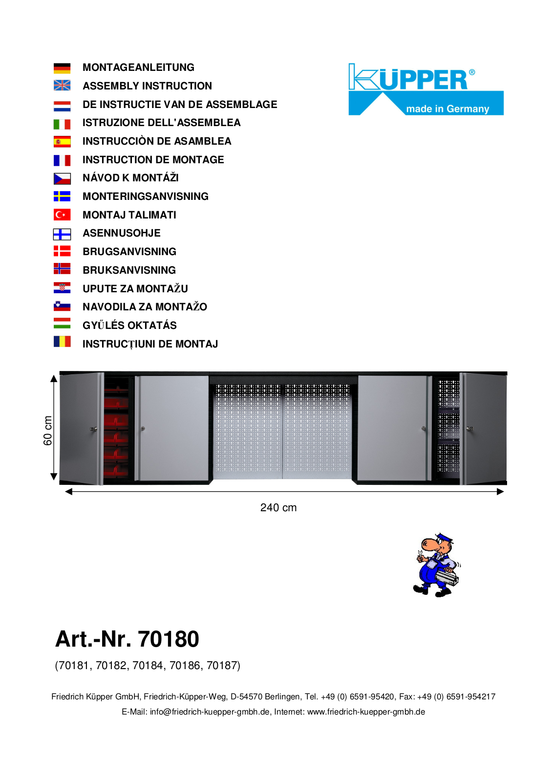 Küpper 70180, 70181, 70182, 70184, 70186 User guide