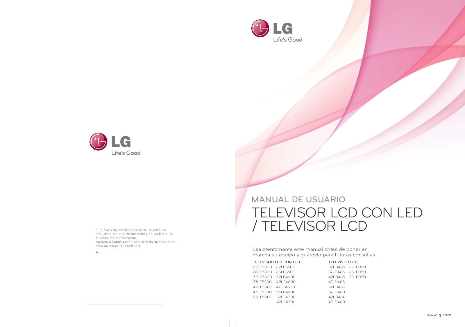LG 22LD350, 26LD350, 32LD460, 37LD465, 42LD465 Owner's Manual