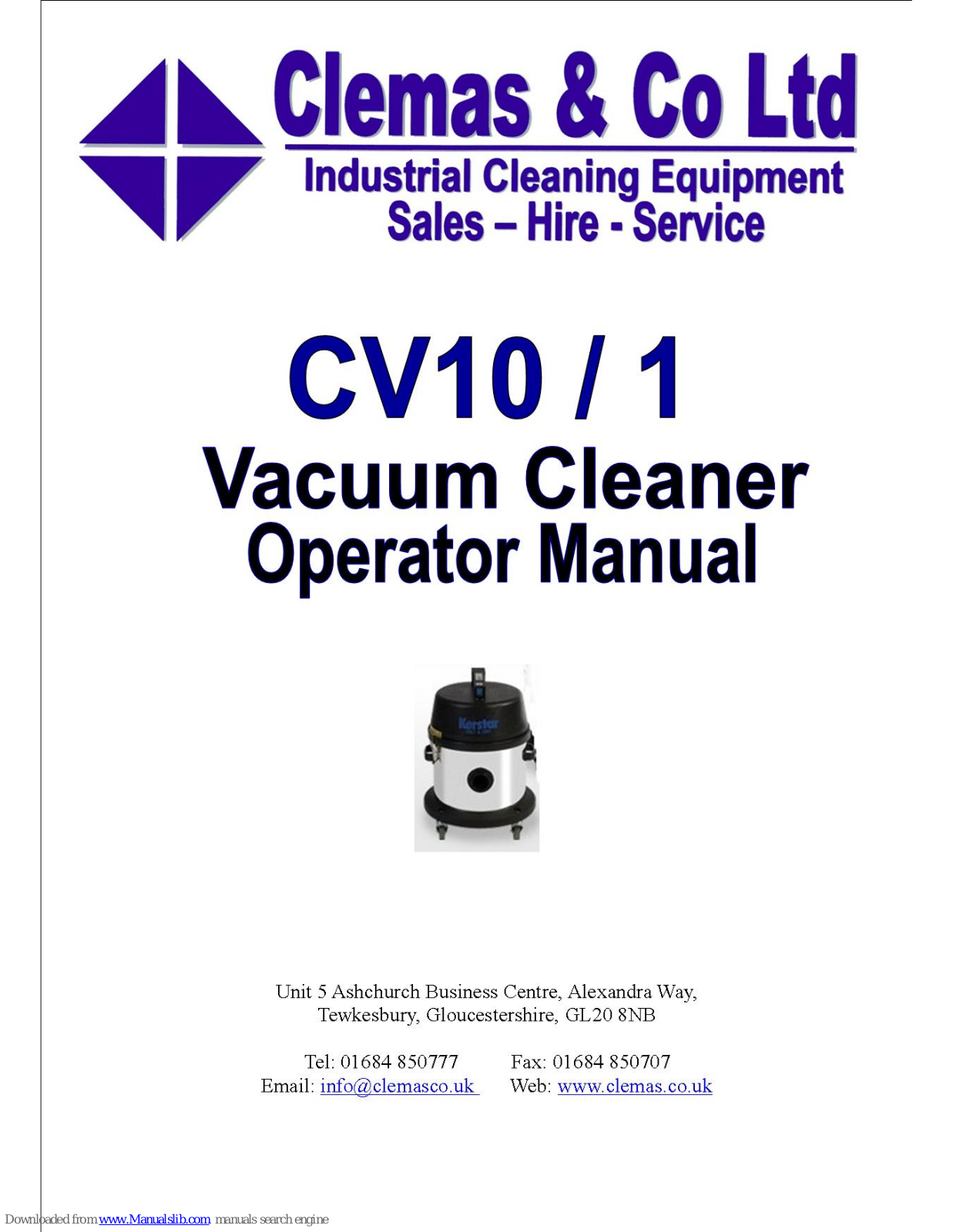 Clemas & Co CV10/1 Operator's Manual