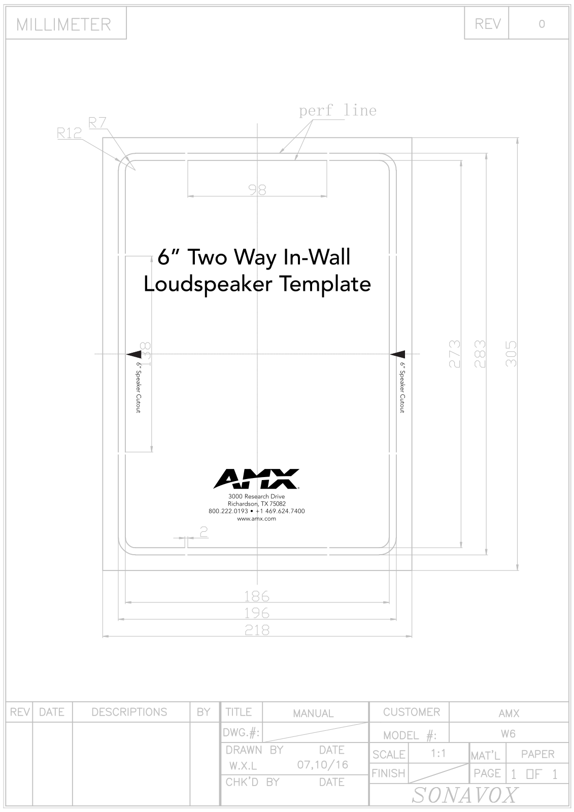 AMX W6 User Manual