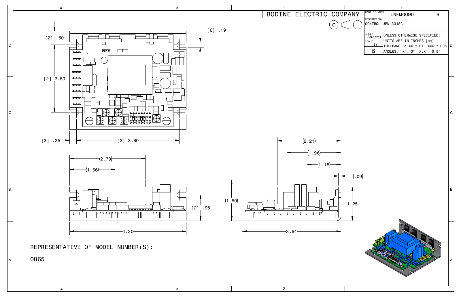 Bodine 0865 Reference Drawing