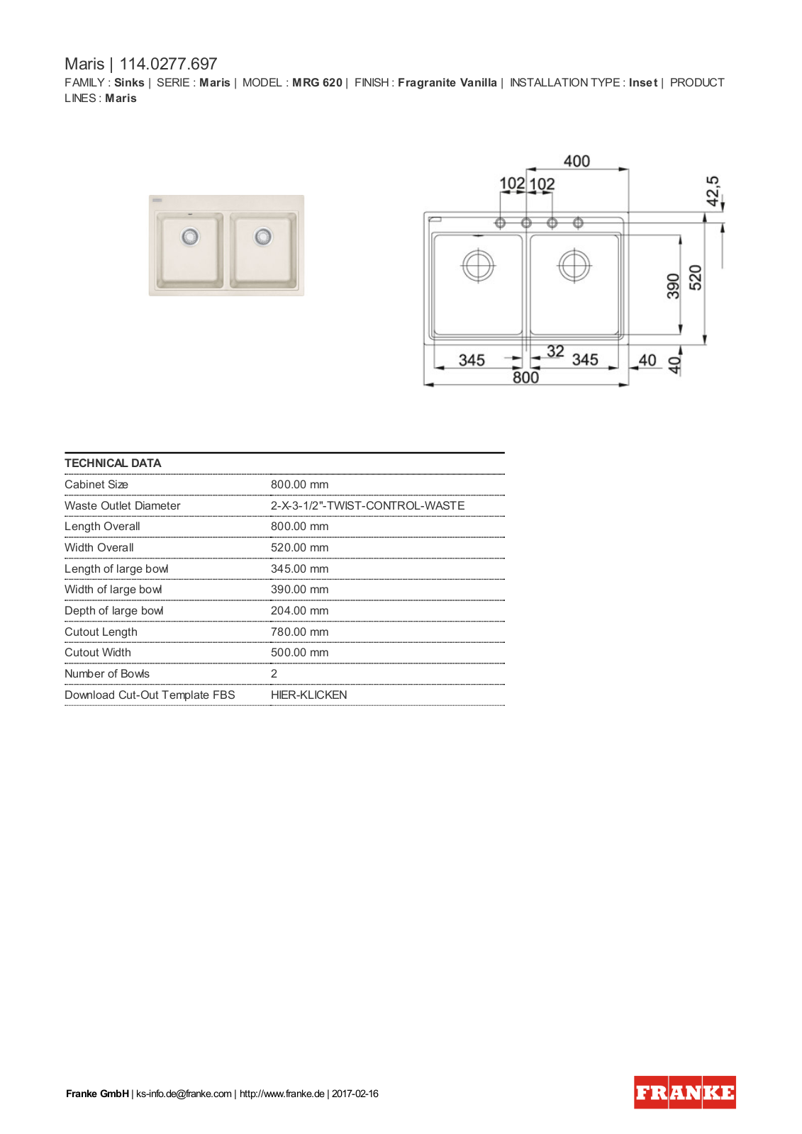 Franke 114.0277.697 Service Manual